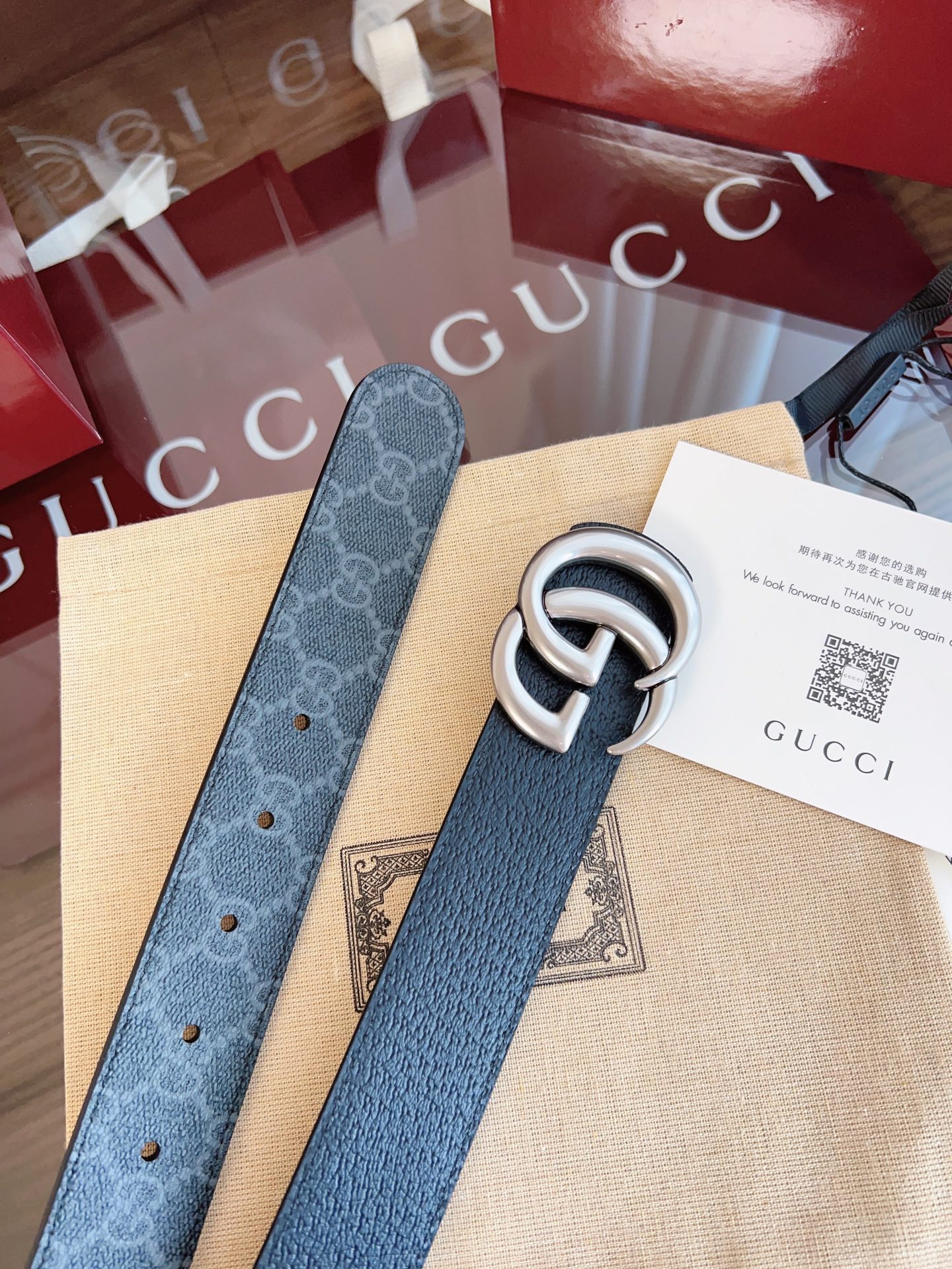 Gucci Male Basic Belt Canvas Black