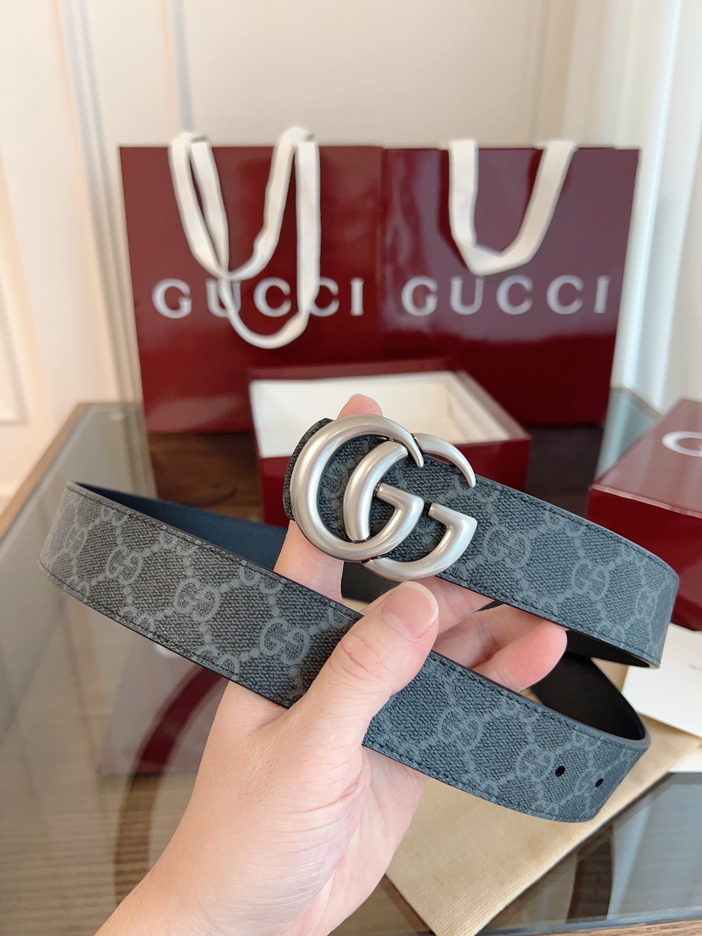 Gucci Male Basic Belt Canvas Black