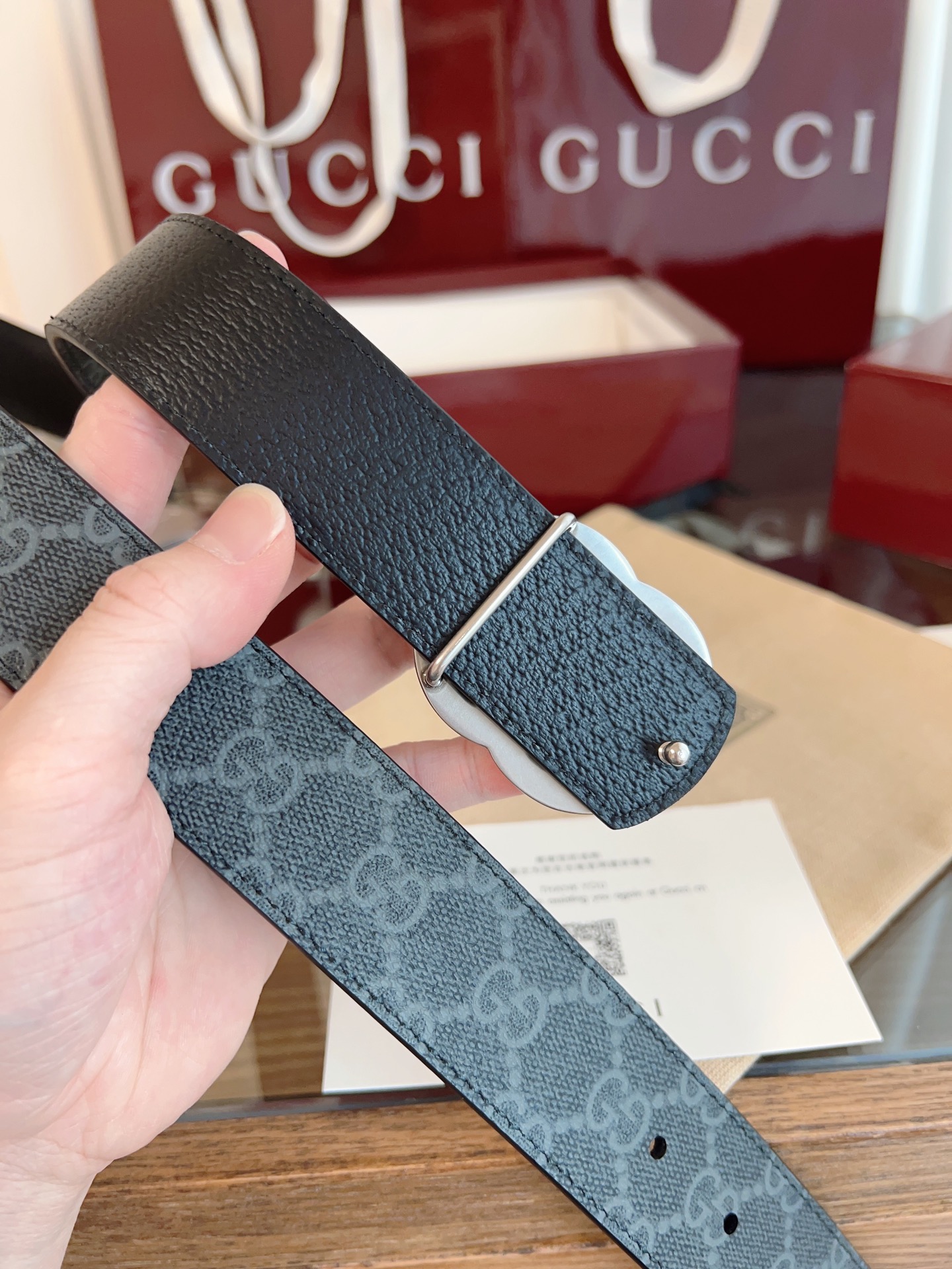 Gucci Male Basic Belt Canvas Black