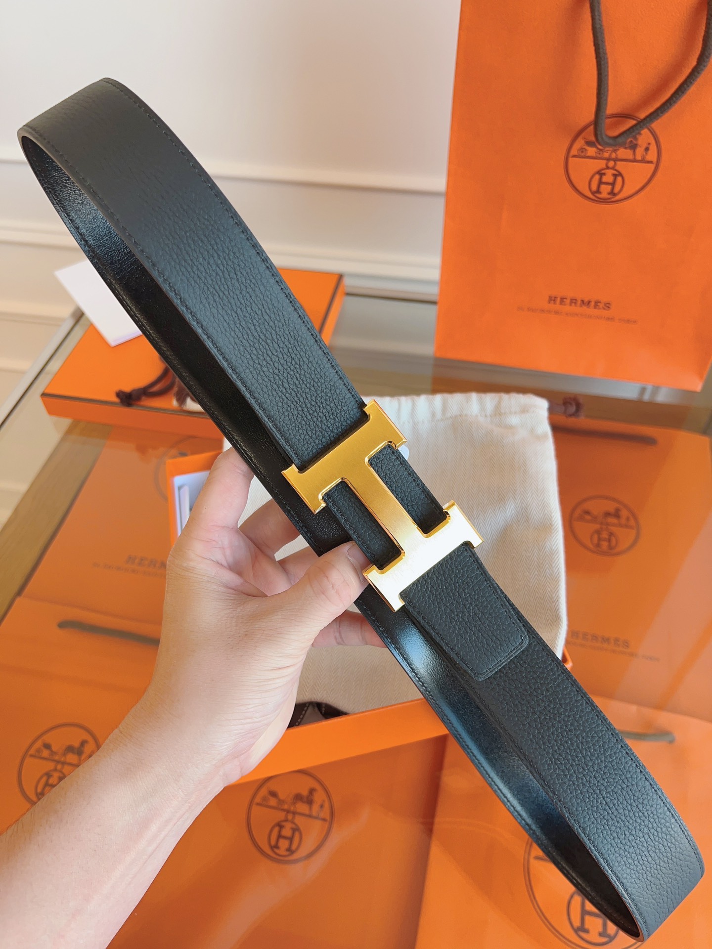 Hermès Basic Belt Black S-m