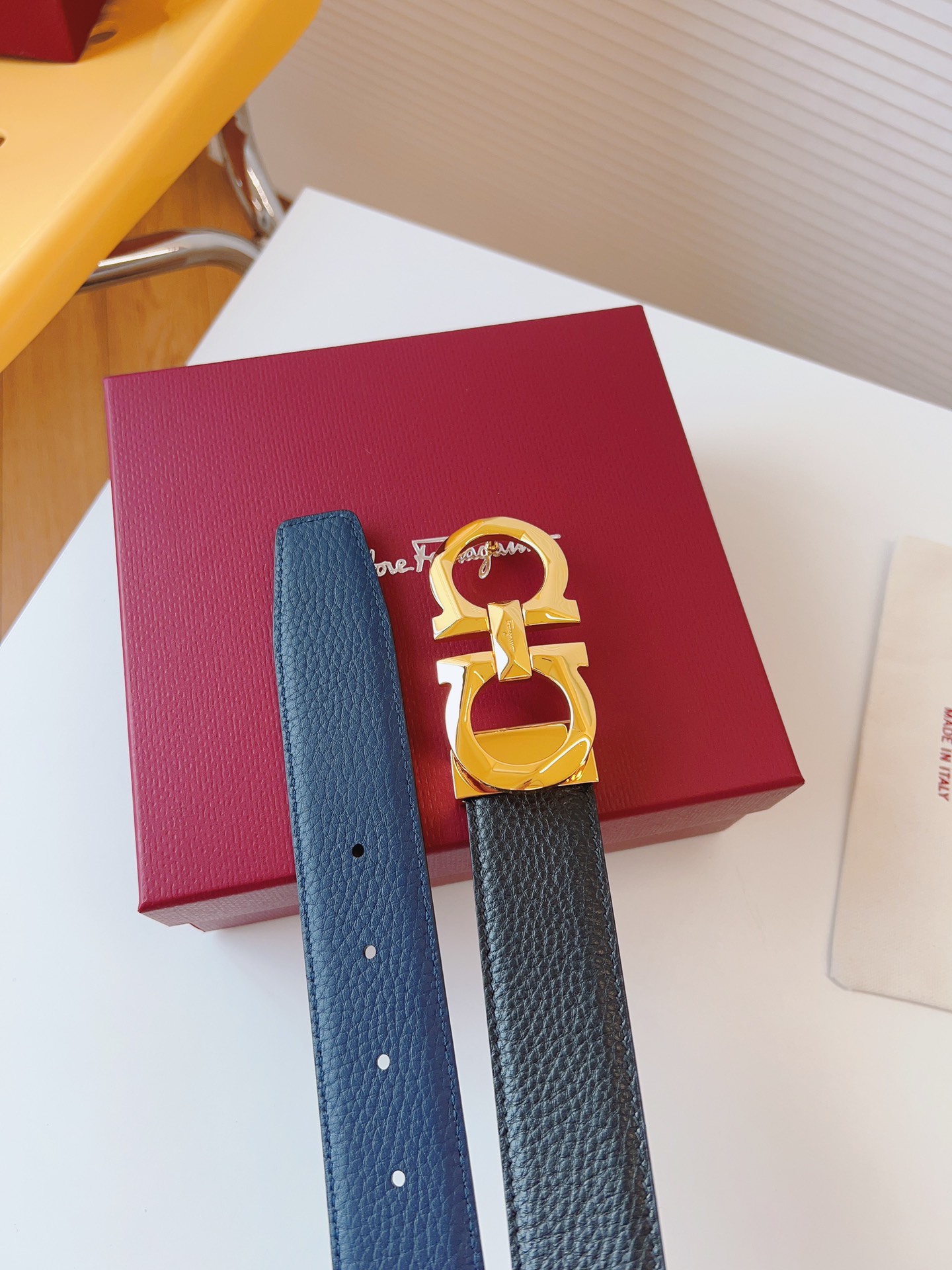 Salvatore Ferragamo Male Leather Belt Top Grain Leather M