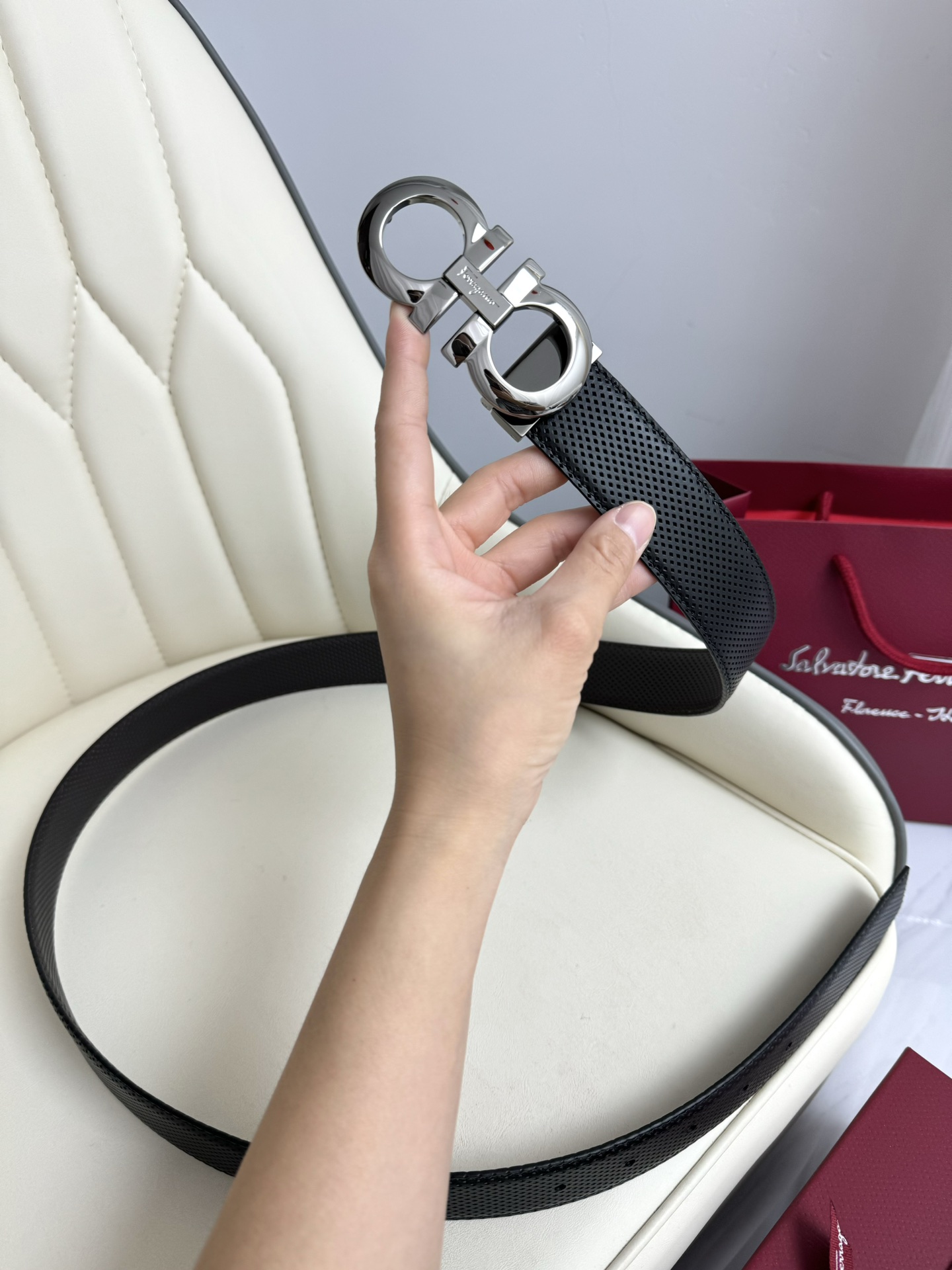 Salvatore Ferragamo Basic Belt Top Grain Leather