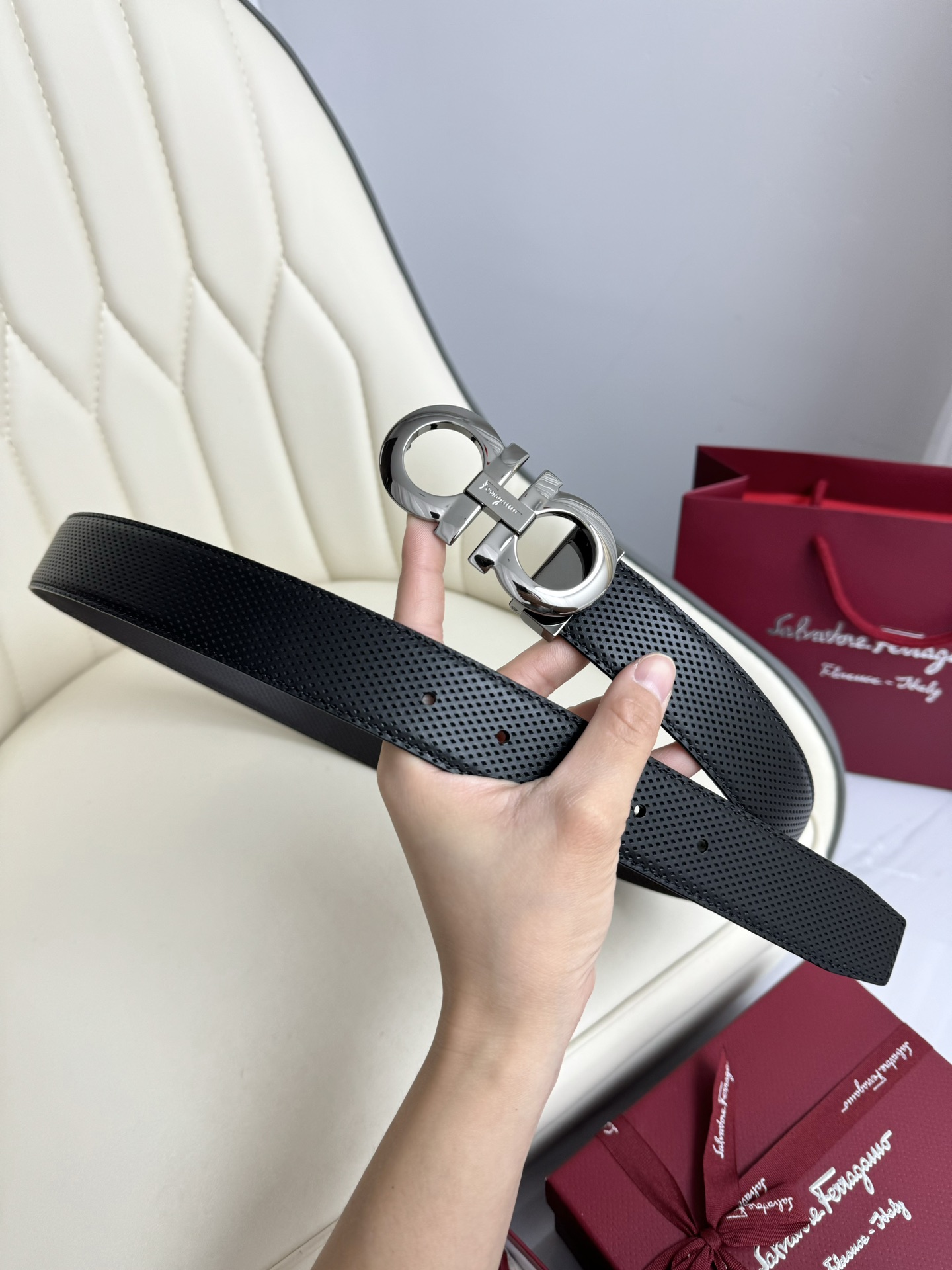 Salvatore Ferragamo Basic Belt Top Grain Leather