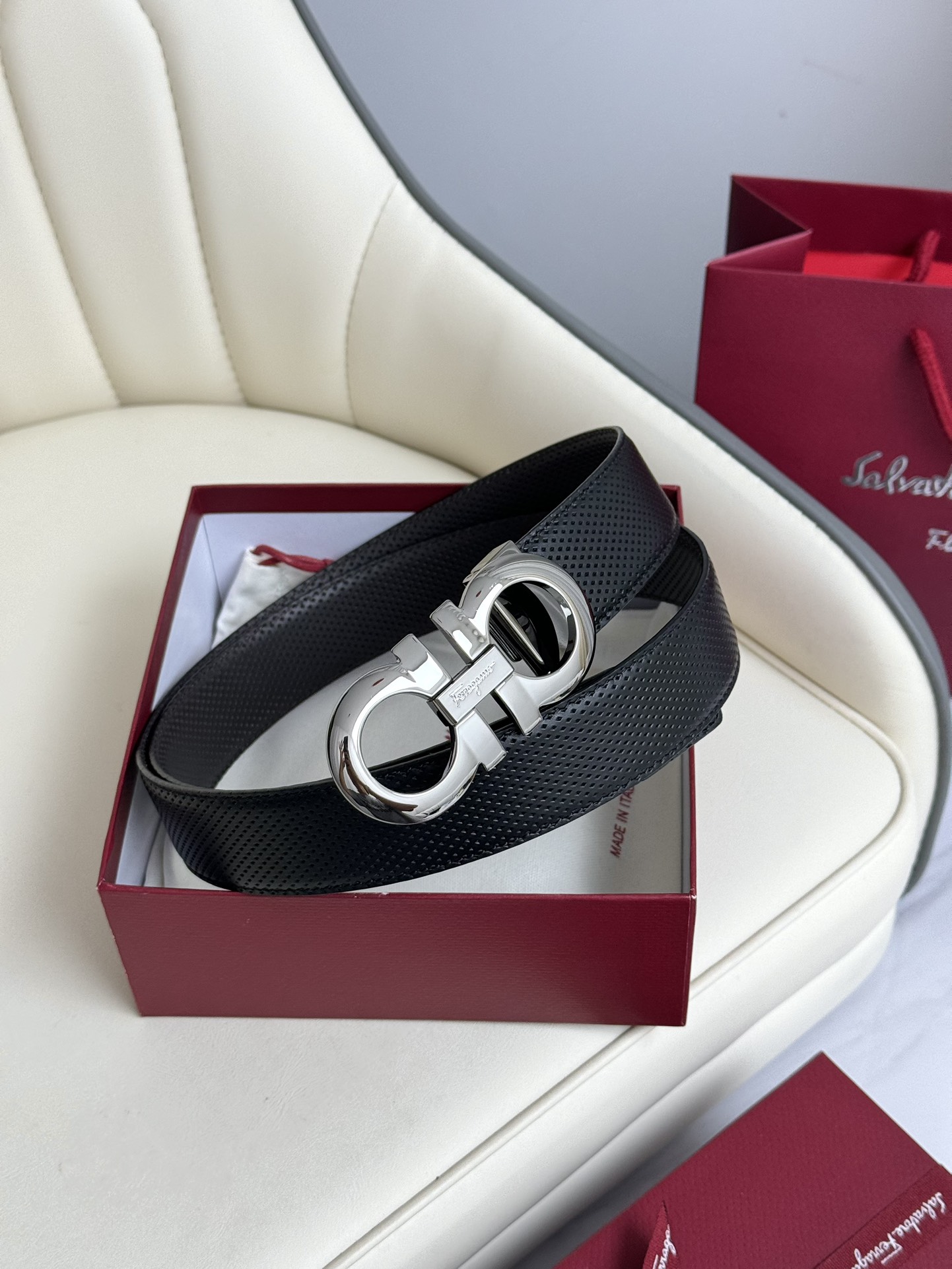 Salvatore Ferragamo Basic Belt Top Grain Leather