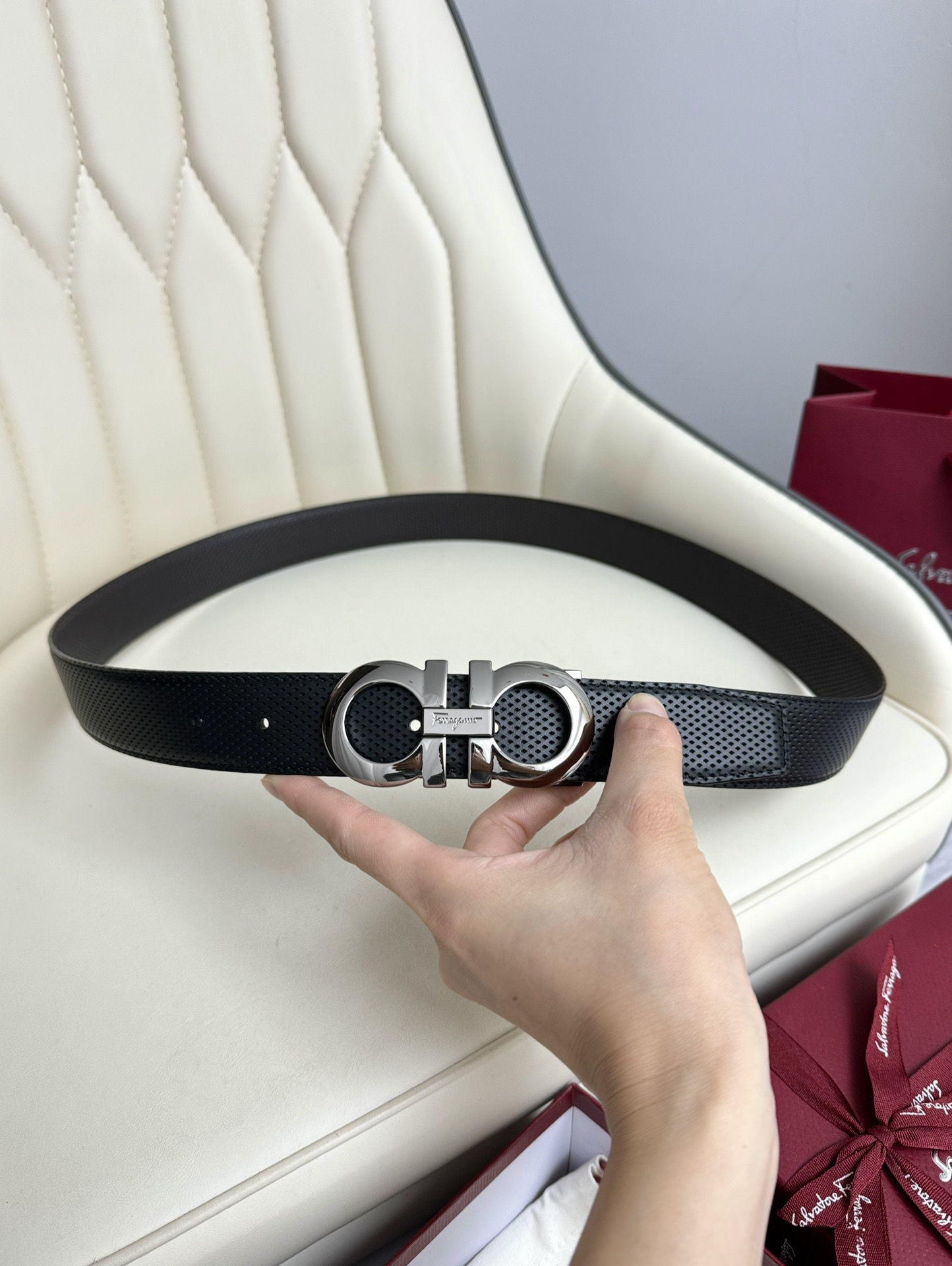 Salvatore Ferragamo Basic Belt Top Grain Leather