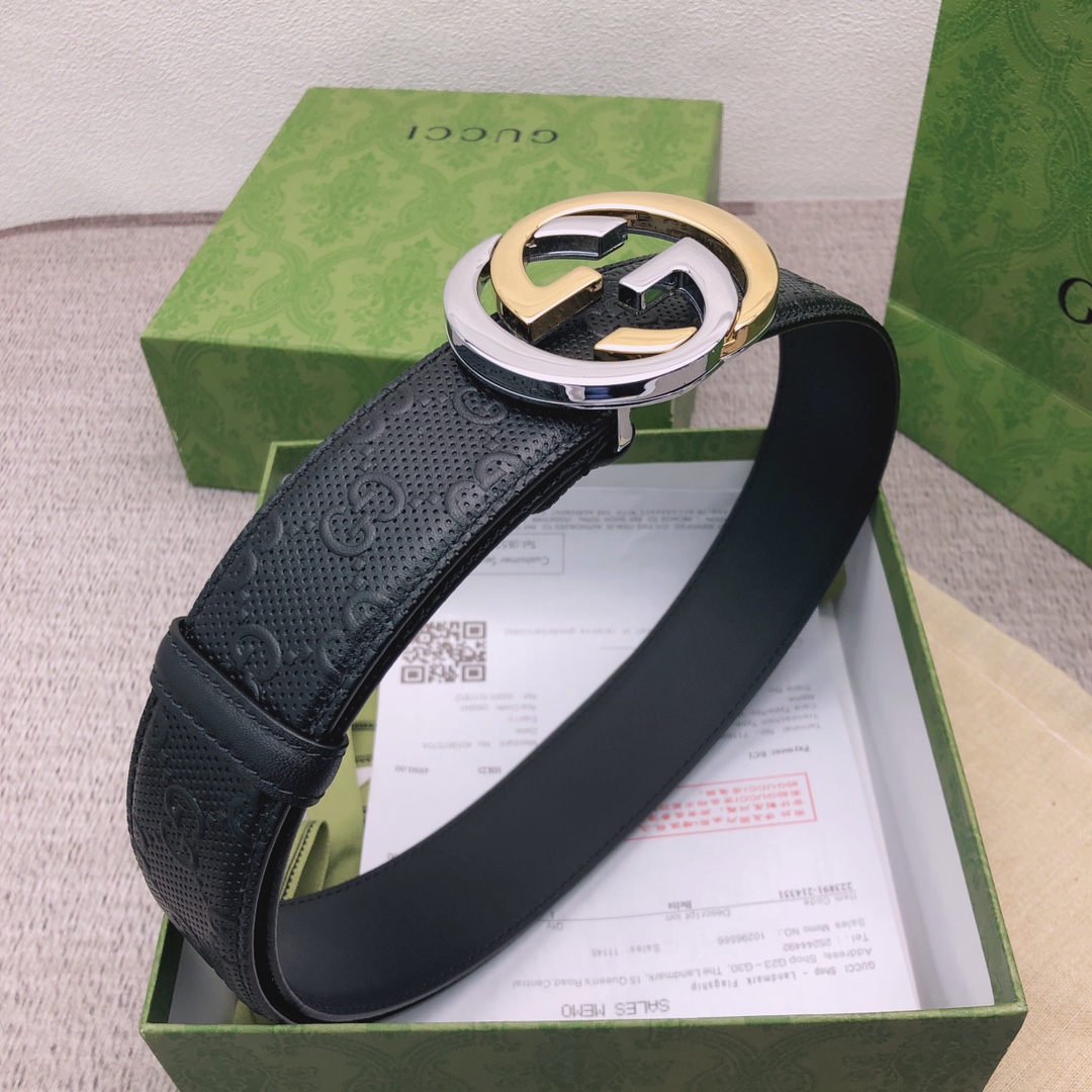 Gucci Male Leather Belt Top Grain Leather M