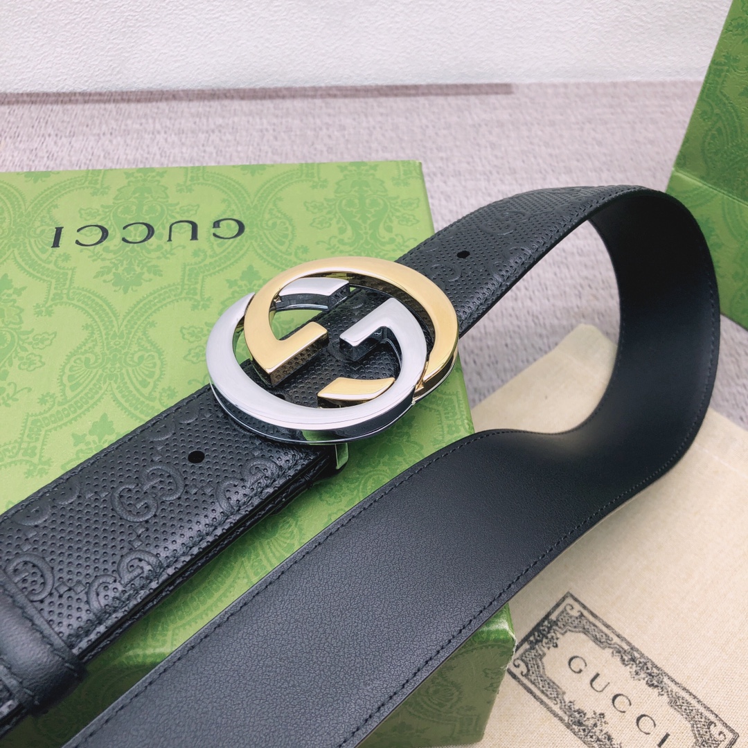 Gucci Male Leather Belt Top Grain Leather M