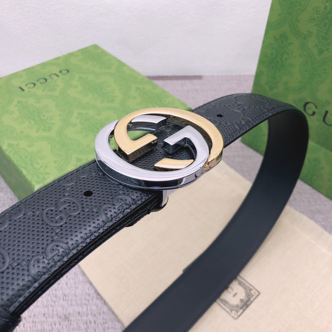 Gucci Male Leather Belt Top Grain Leather M