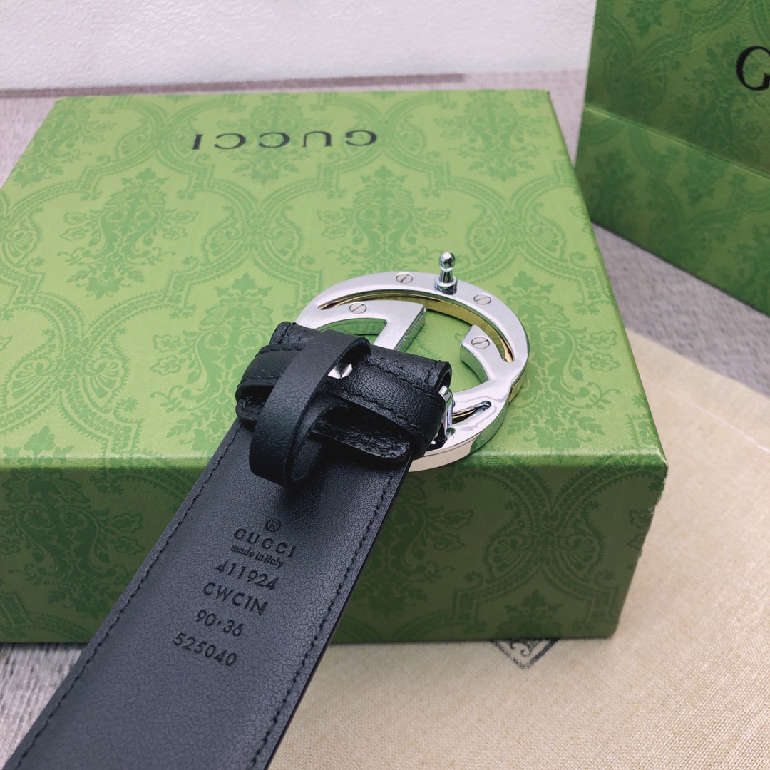 Gucci Male Leather Belt Top Grain Leather M