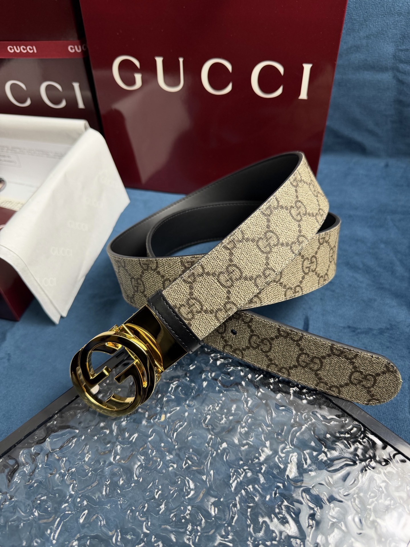 Gucci Leather Belt Top Grain Leather Black