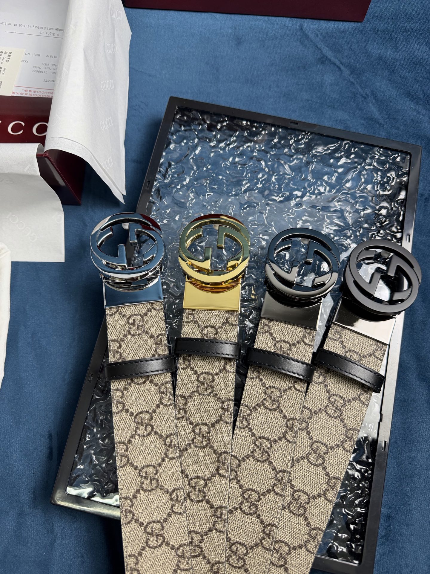 Gucci Leather Belt Top Grain Leather Black