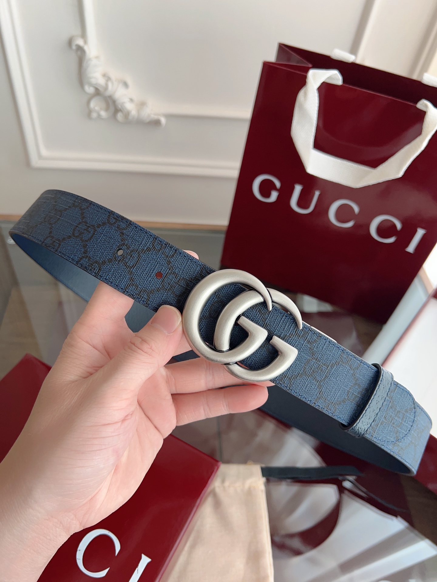 Gucci Basic Belt Blue S-m