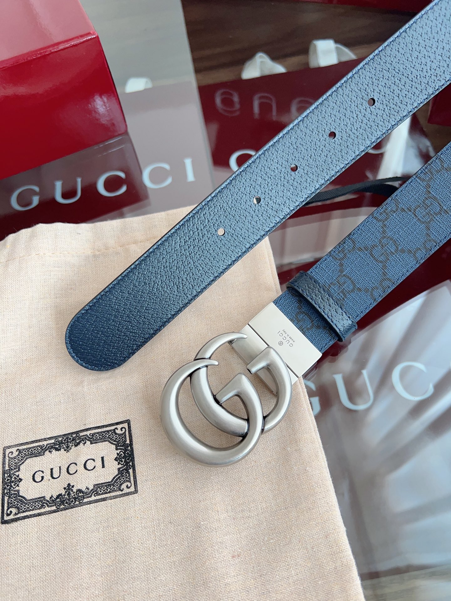 Gucci Basic Belt Blue S-m