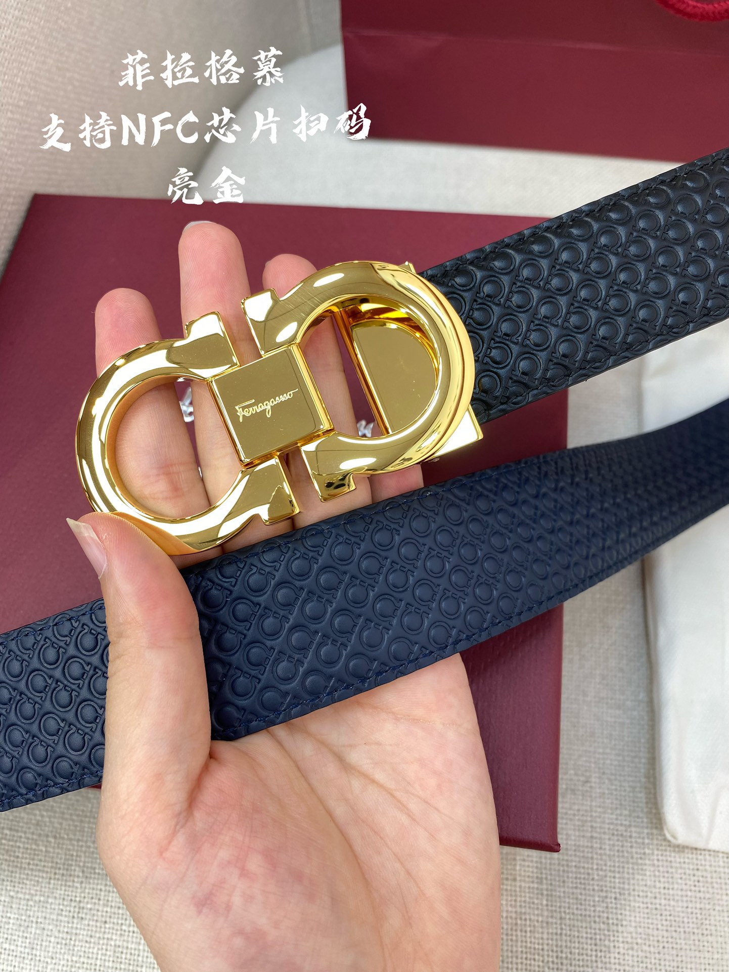 Salvatore Ferragamo Male Leather Belt Cow Leather M