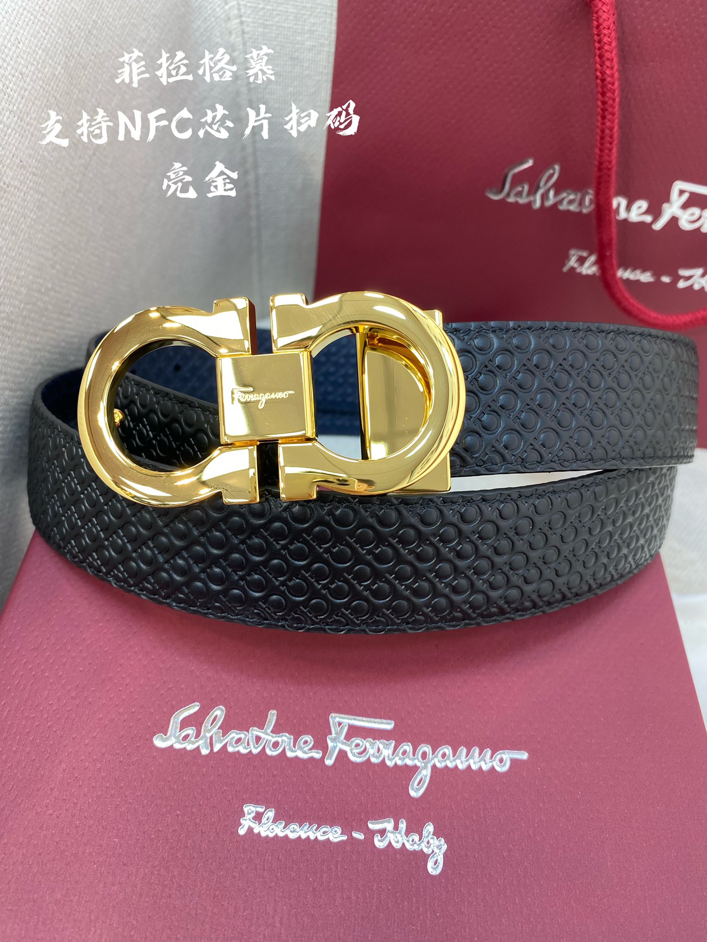 Salvatore Ferragamo Male Leather Belt Cow Leather M