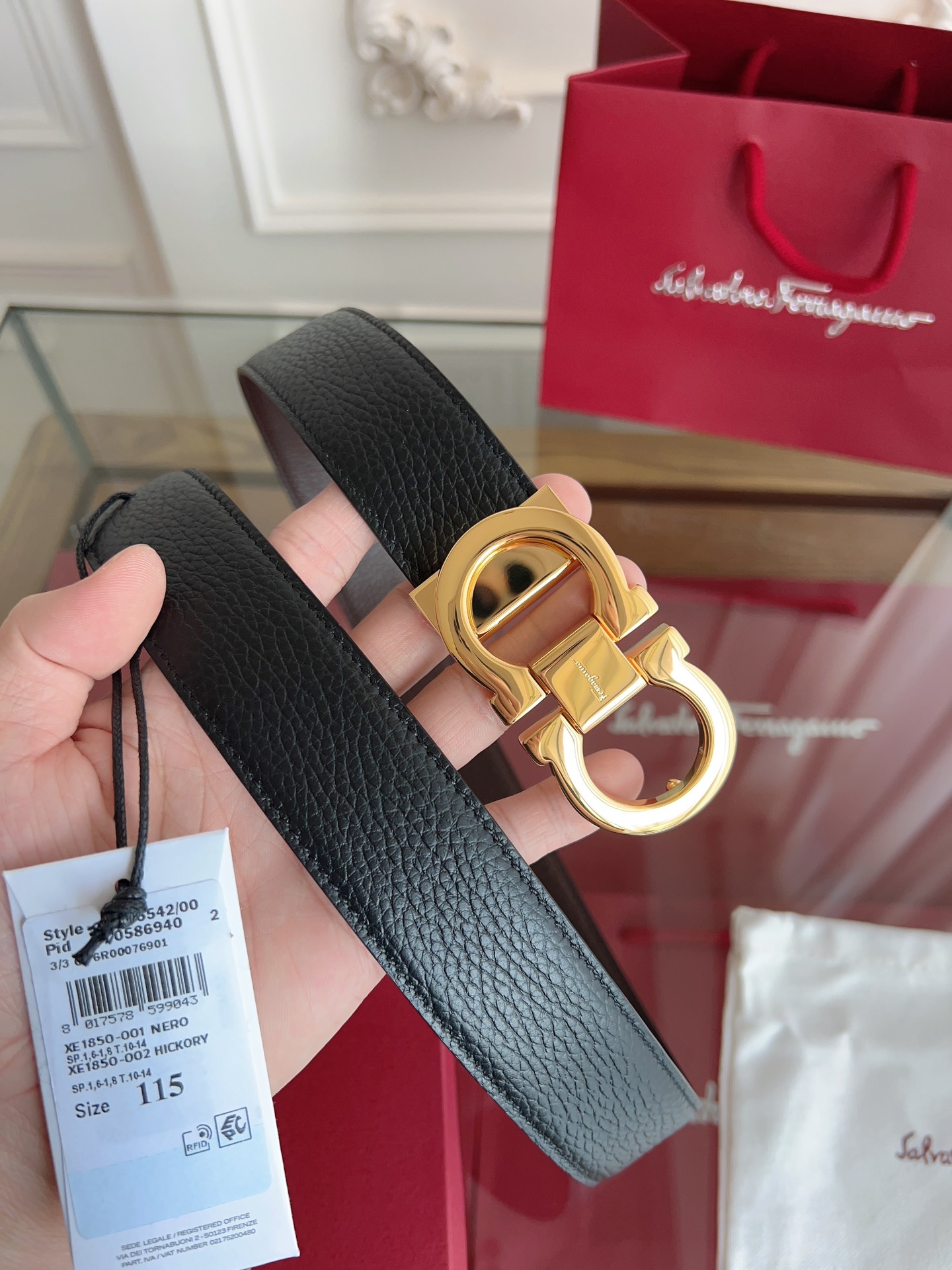 Salvatore Ferragamo Male Leather Belt Top Grain Leather M