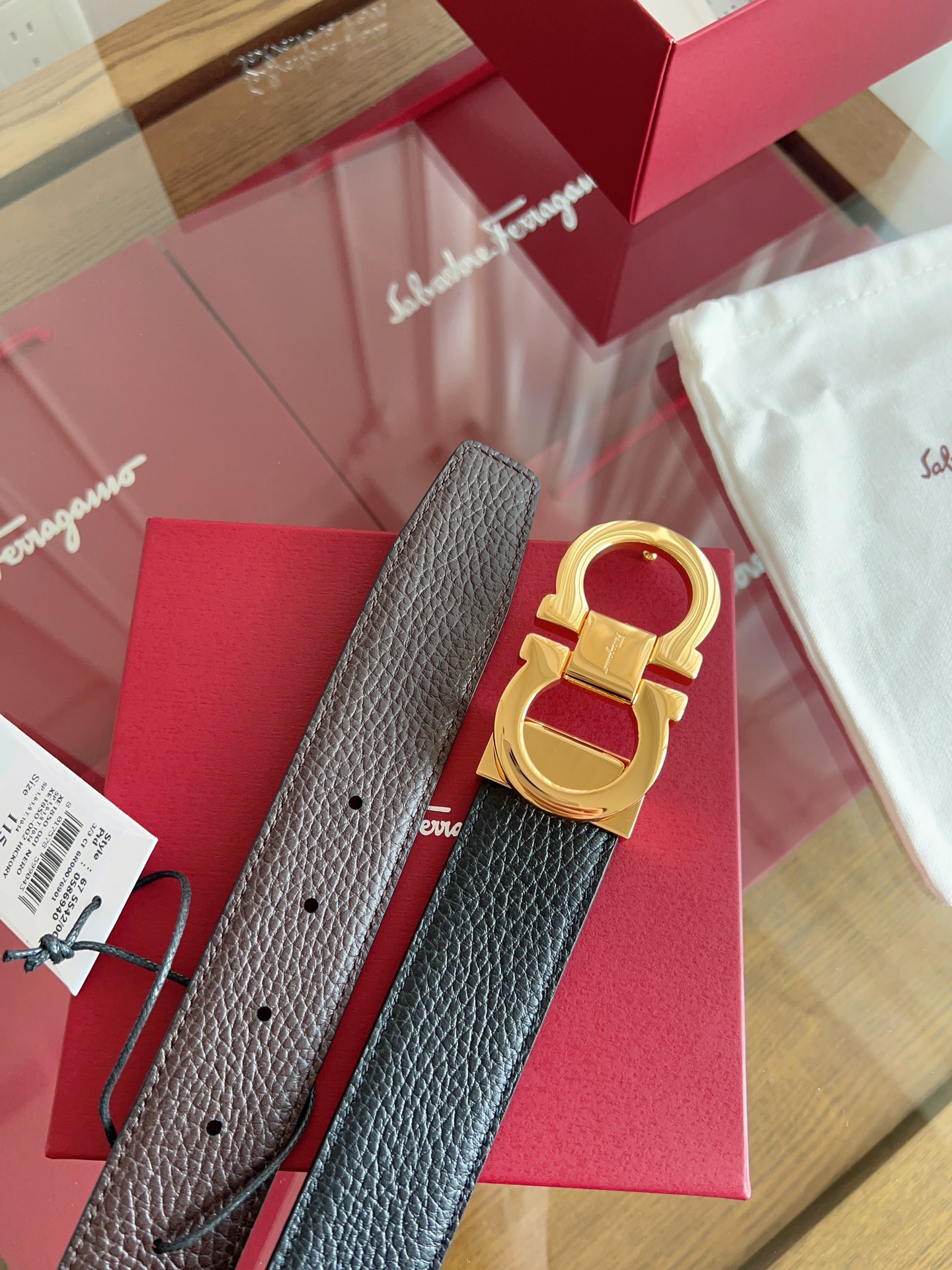 Salvatore Ferragamo Male Leather Belt Top Grain Leather M