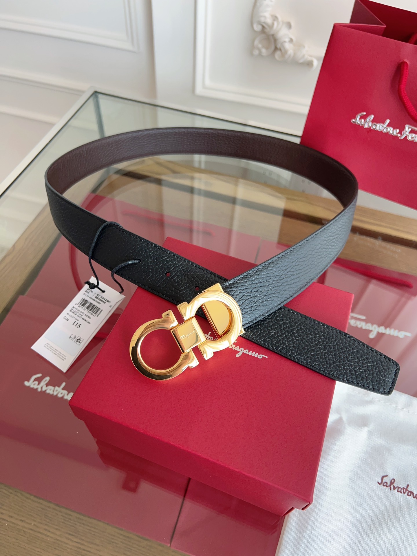 Salvatore Ferragamo Male Leather Belt Top Grain Leather M