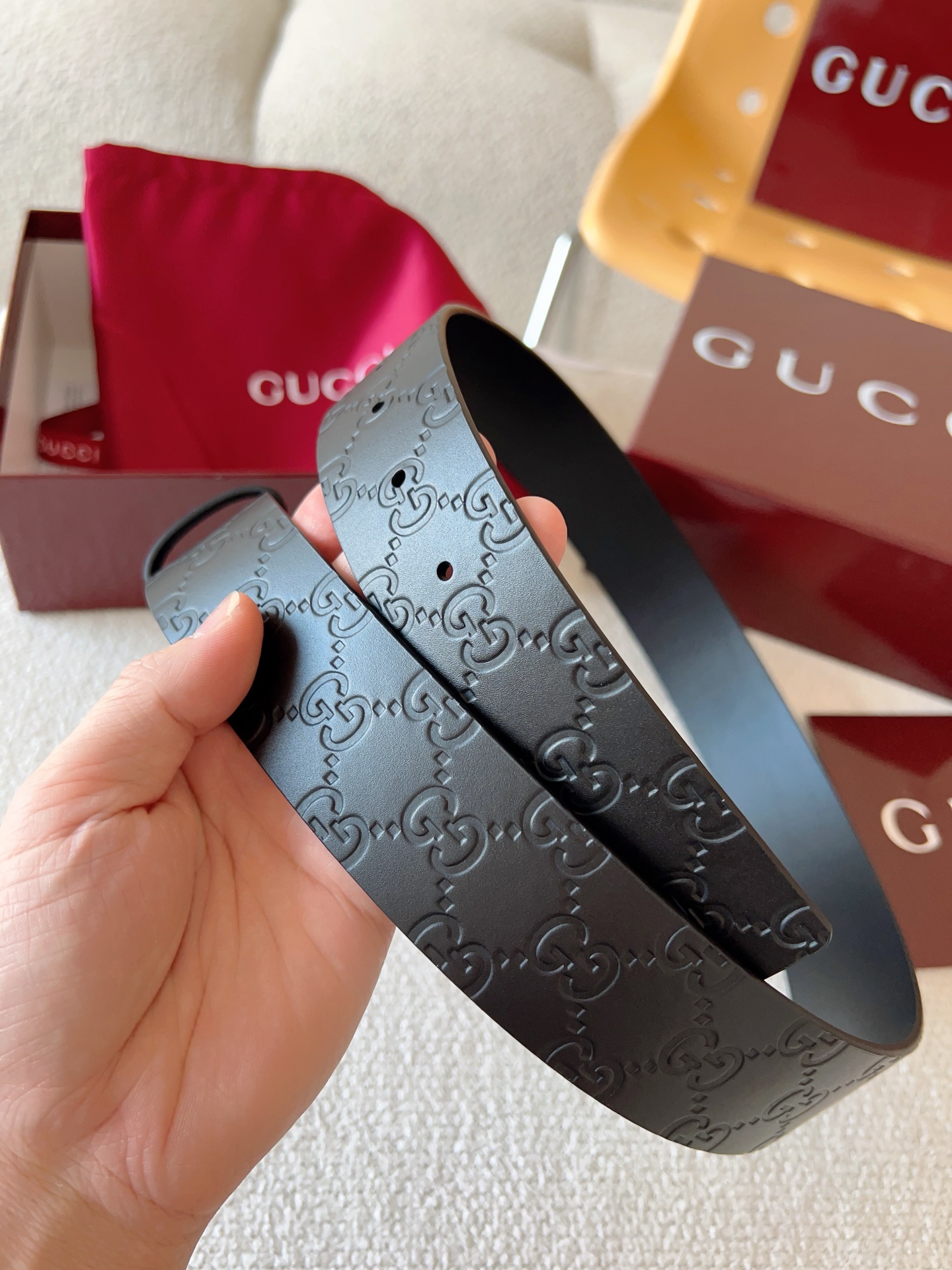 Gucci Leather Belt Top Grain Leather S-m