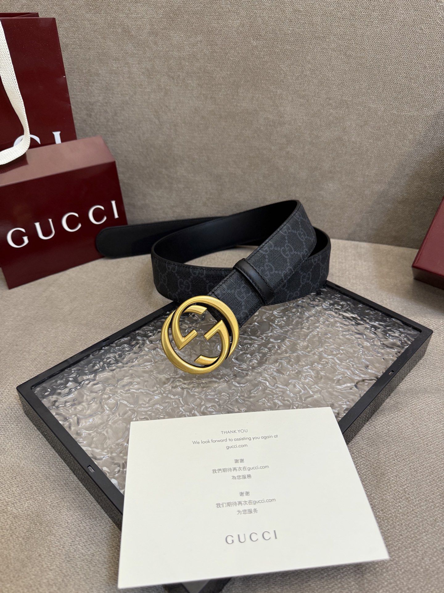 Gucci Basic Belt Canvas Black 13514-s-m