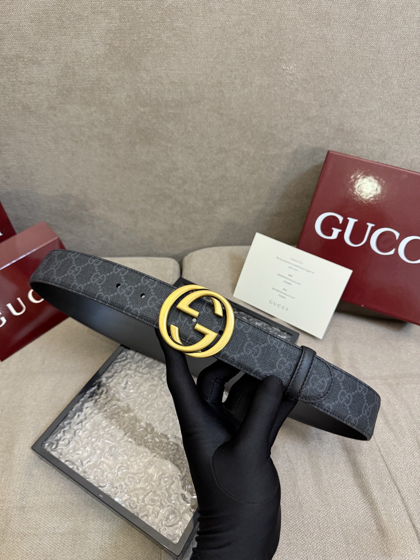 Gucci Basic Belt Canvas Black 13514-s-m