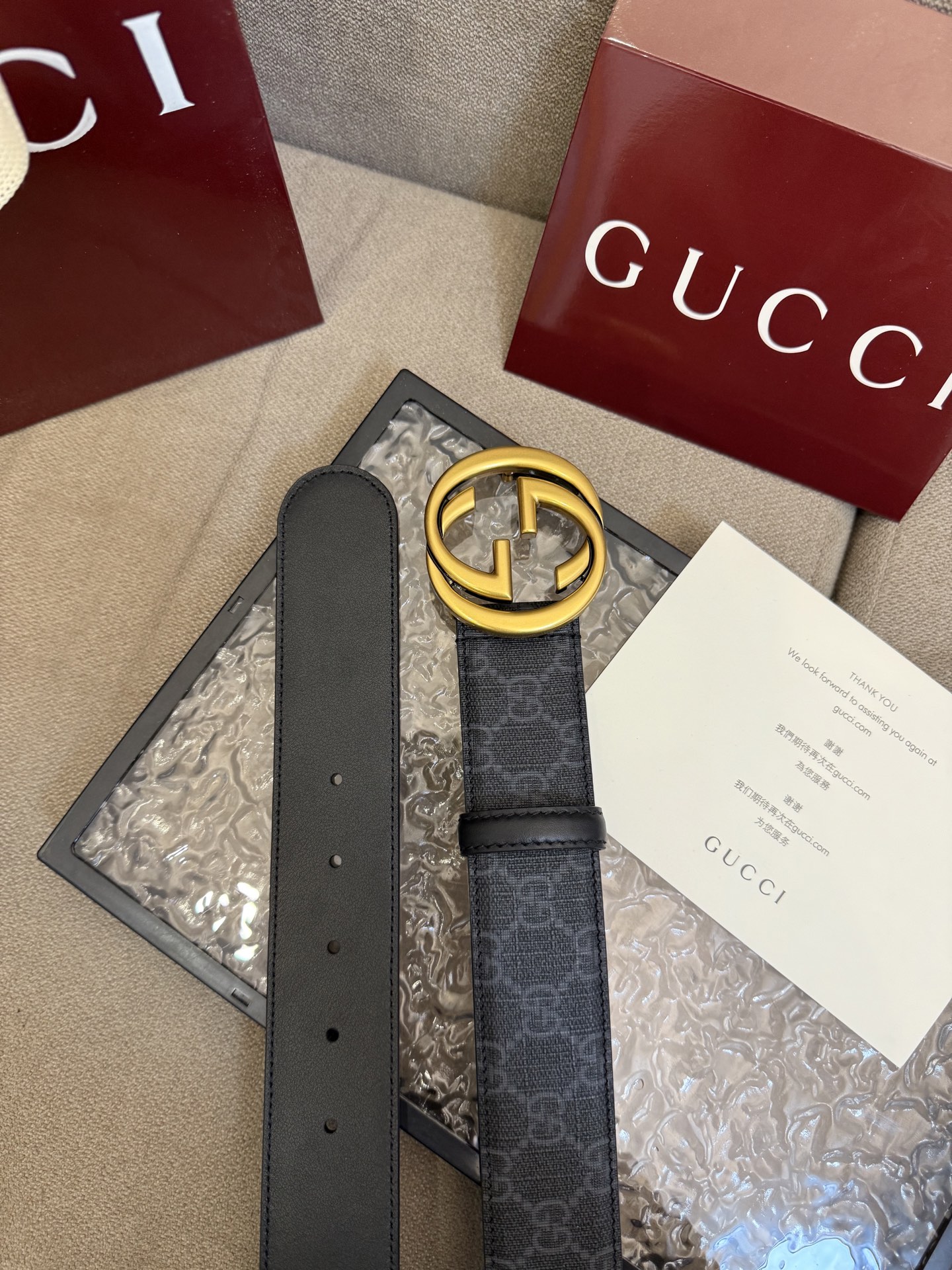 Gucci Basic Belt Canvas Black 13514-s-m