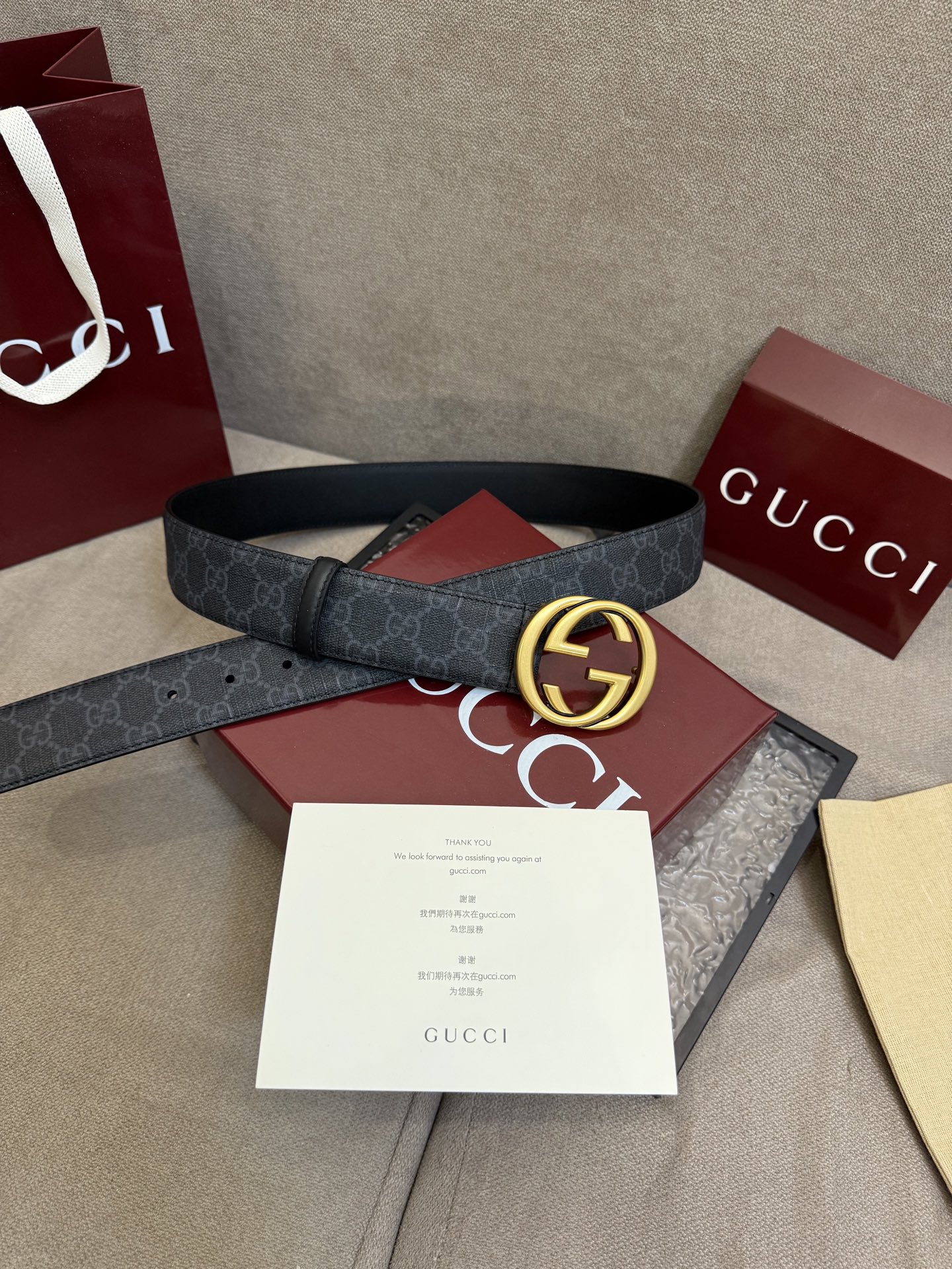 Gucci Basic Belt Canvas Black 13514-s-m