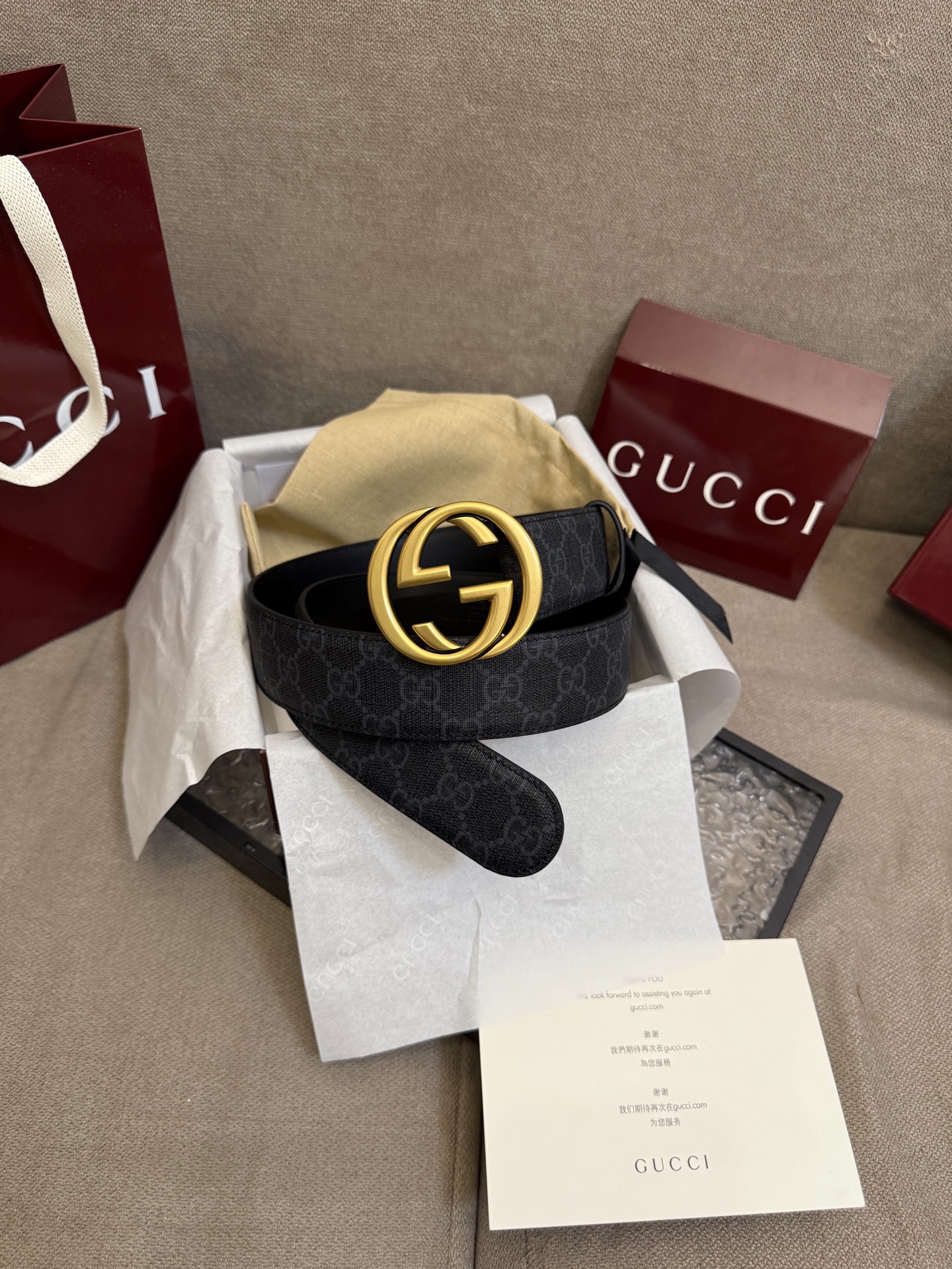 Gucci Basic Belt Canvas Black 13514-s-m