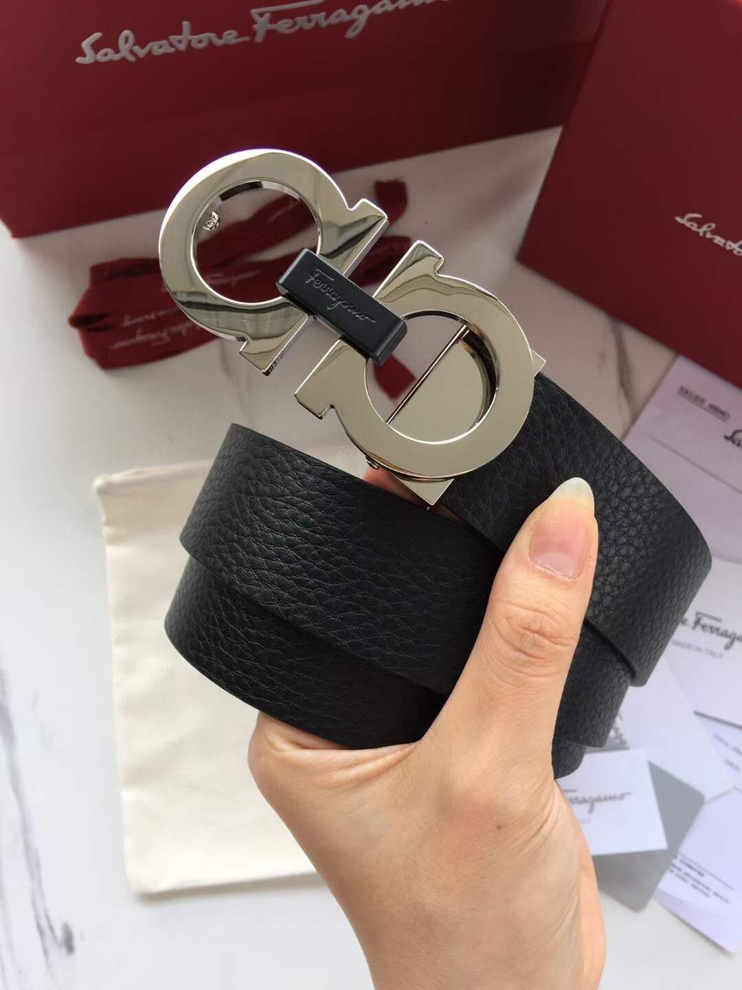 Salvatore Ferragamo Basic Belt Top Grain Leather 35mm