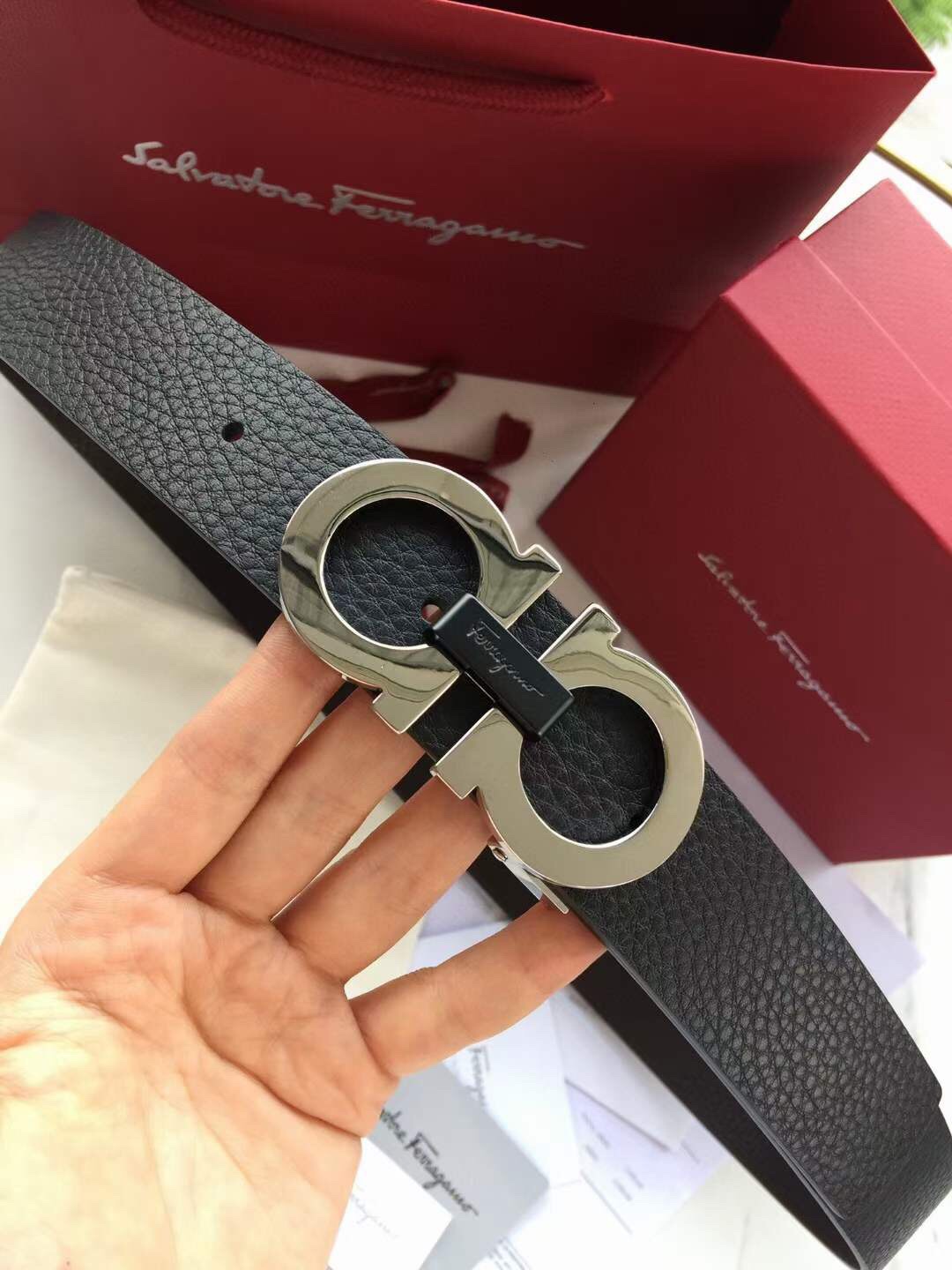 Salvatore Ferragamo Basic Belt Top Grain Leather 35mm