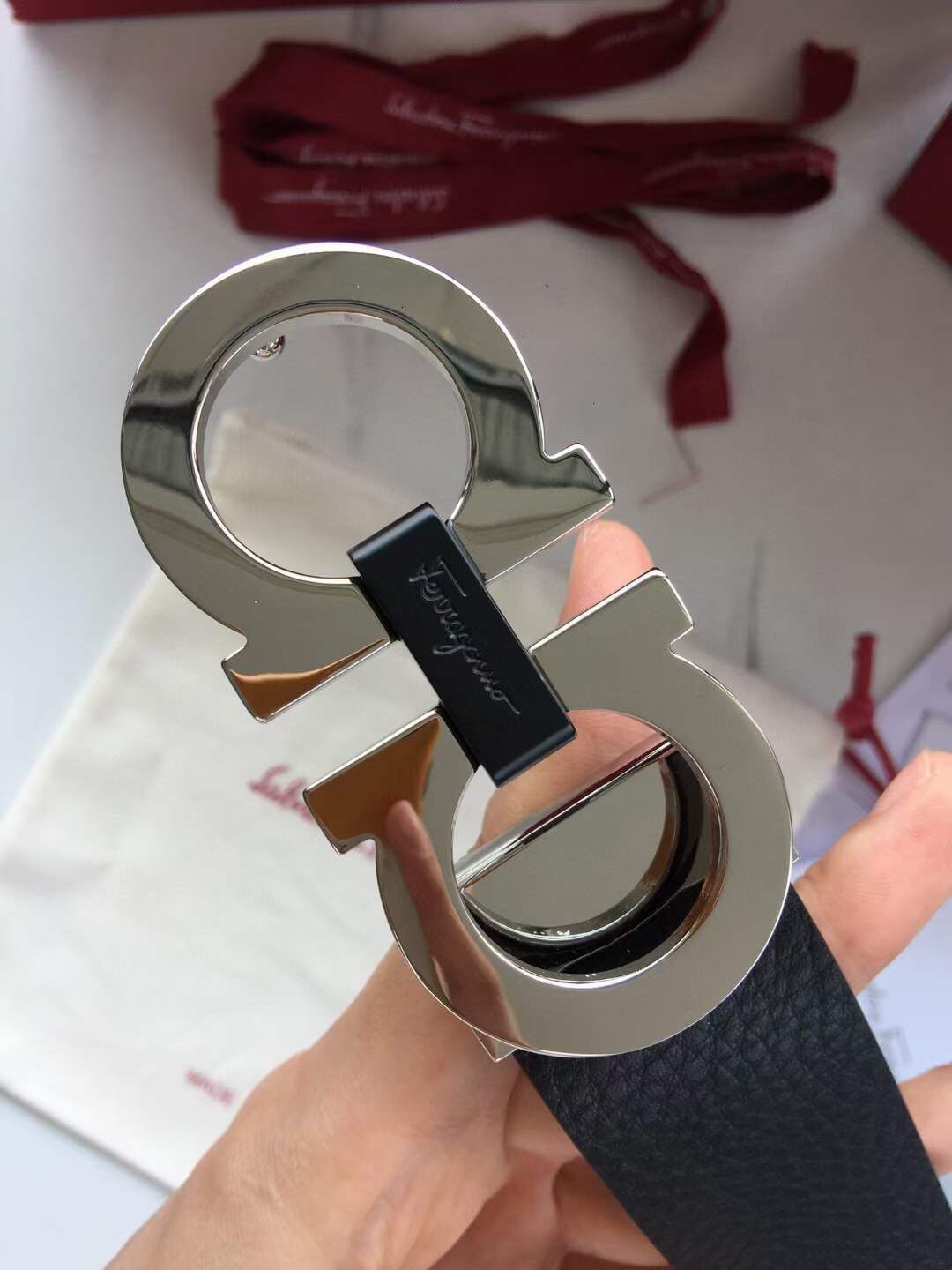 Salvatore Ferragamo Basic Belt Top Grain Leather 35mm