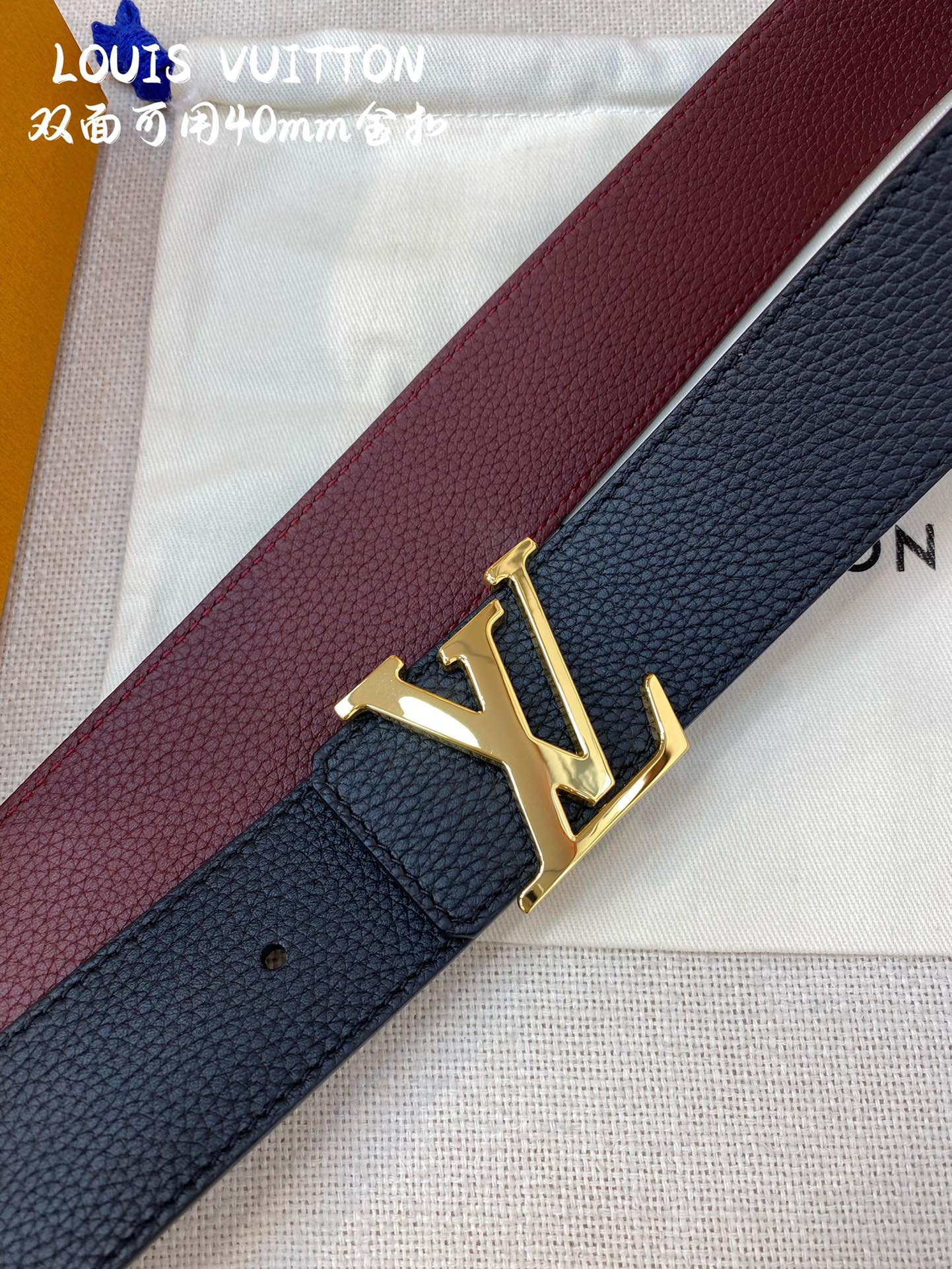 Louis Vuitton Male Leather Belt Top Grain Leather S-m-l