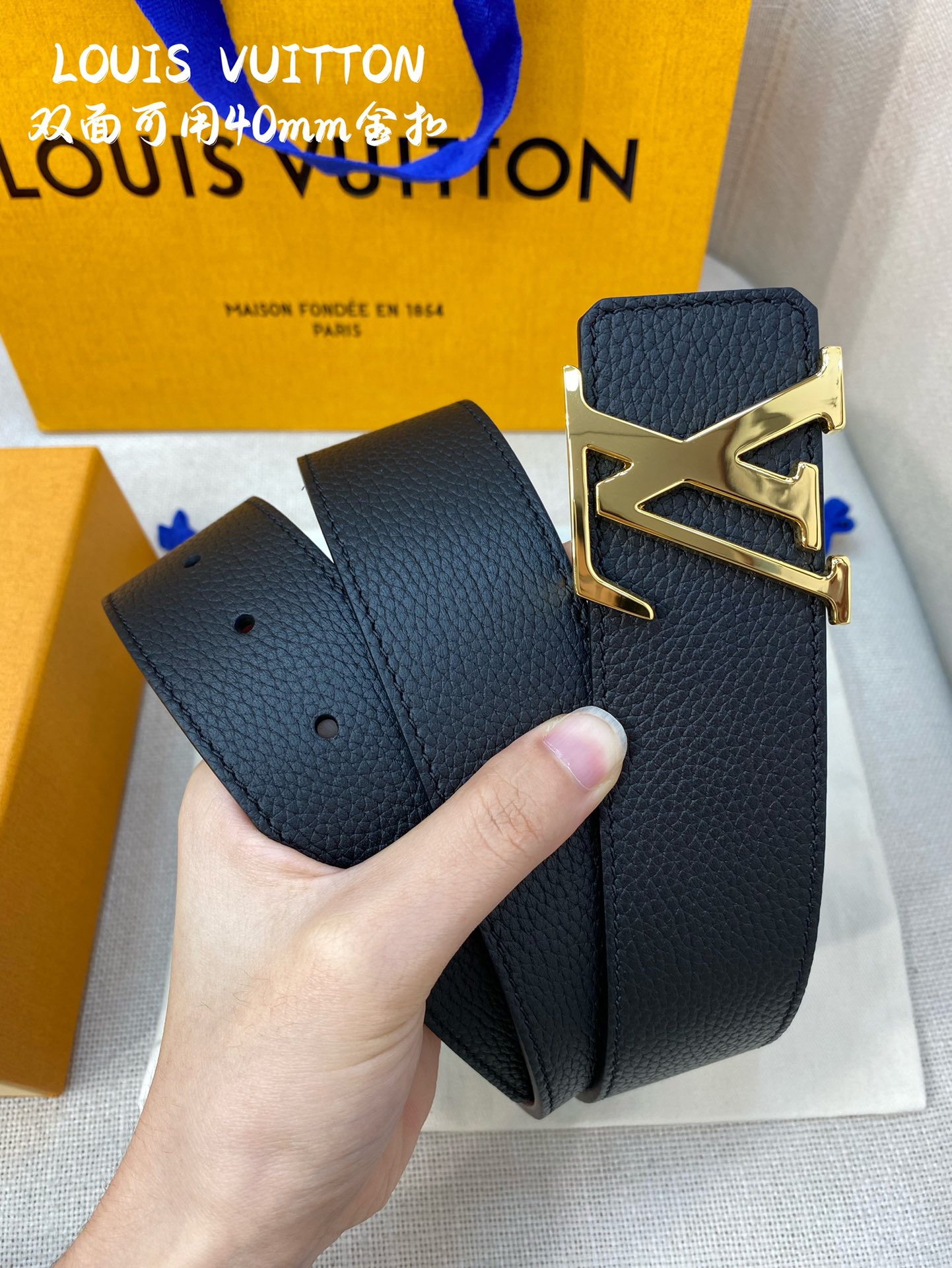 Louis Vuitton Male Leather Belt Top Grain Leather S-m-l