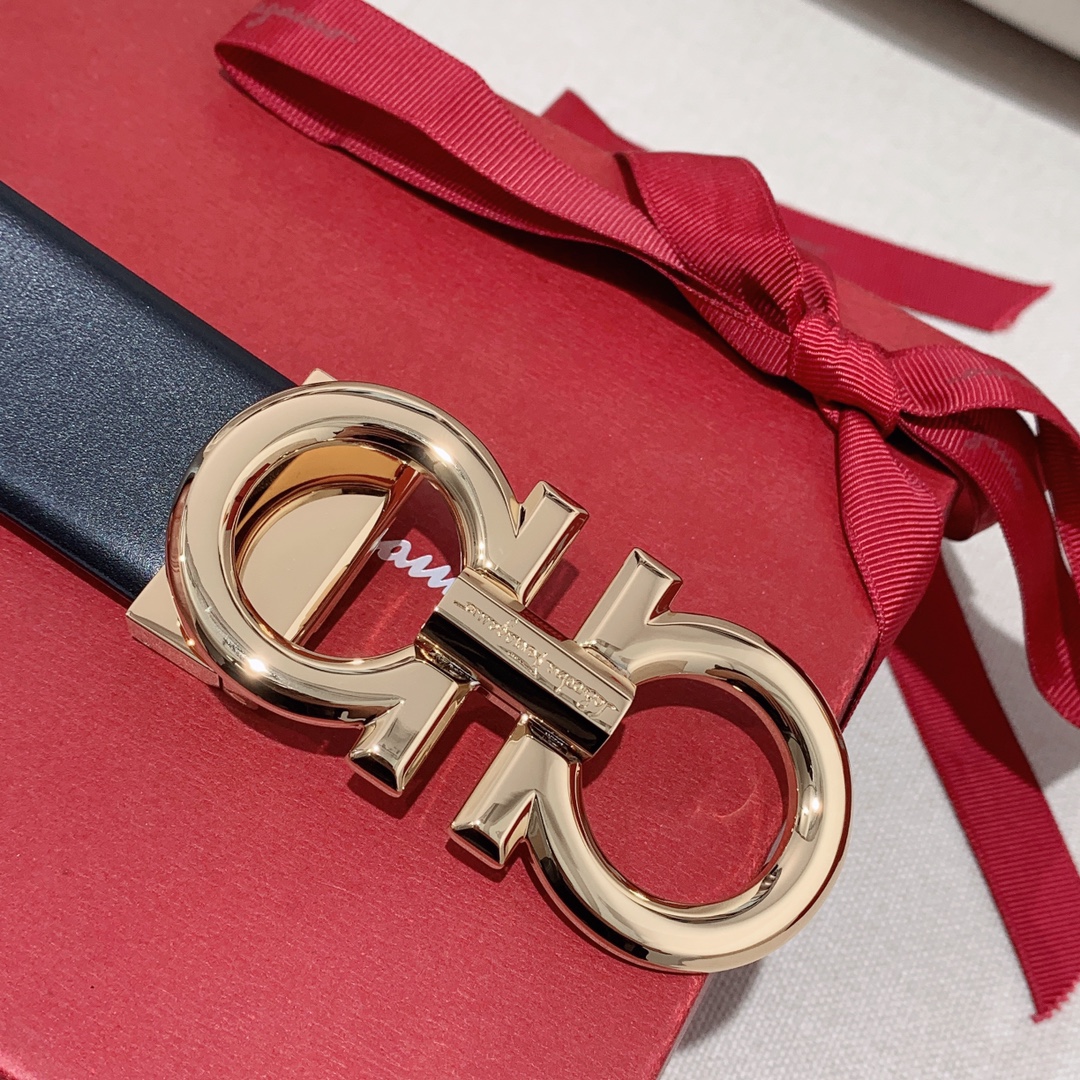 Salvatore Ferragamo Male Leather Belt Top Grain Leather M