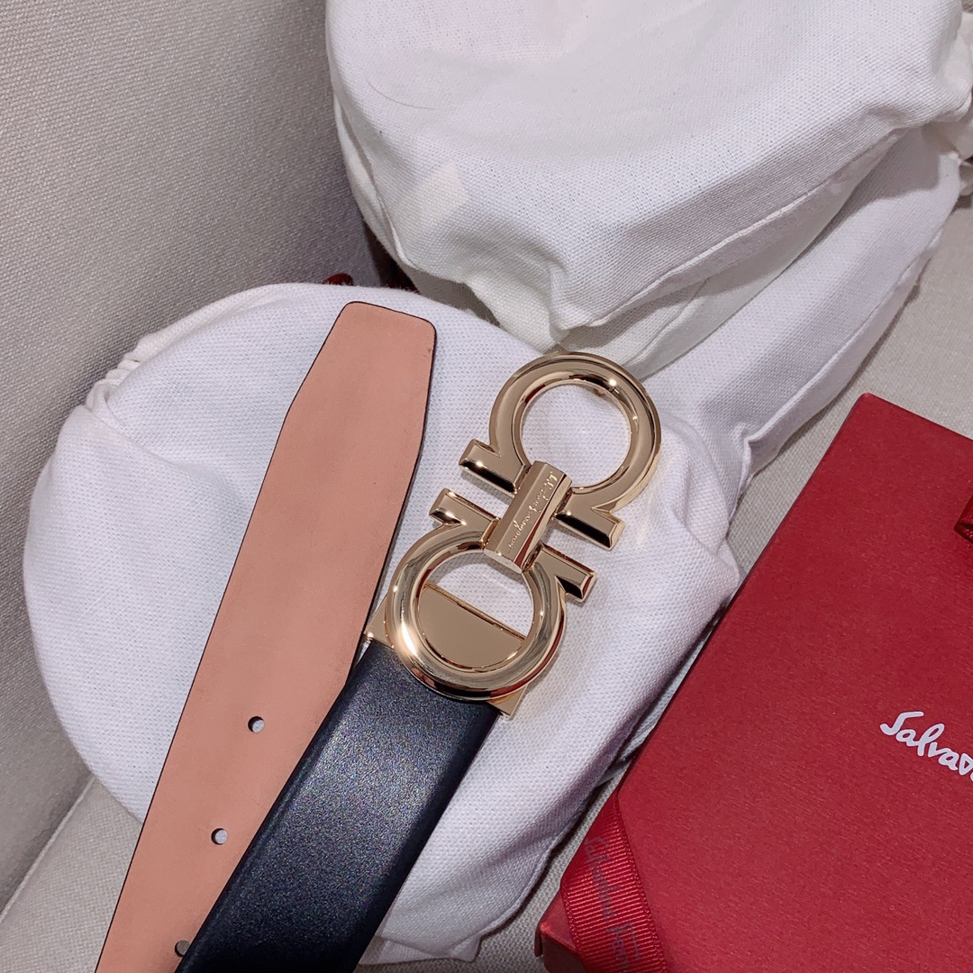 Salvatore Ferragamo Male Leather Belt Top Grain Leather M