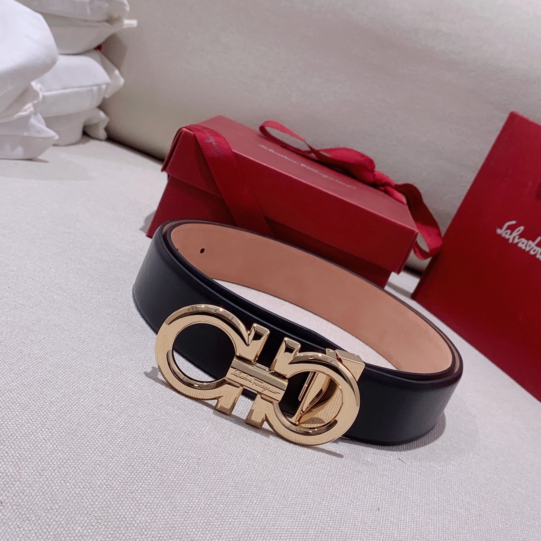 Salvatore Ferragamo Male Leather Belt Top Grain Leather M