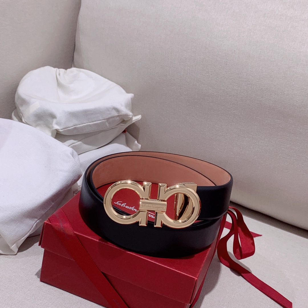 Salvatore Ferragamo Male Leather Belt Top Grain Leather M