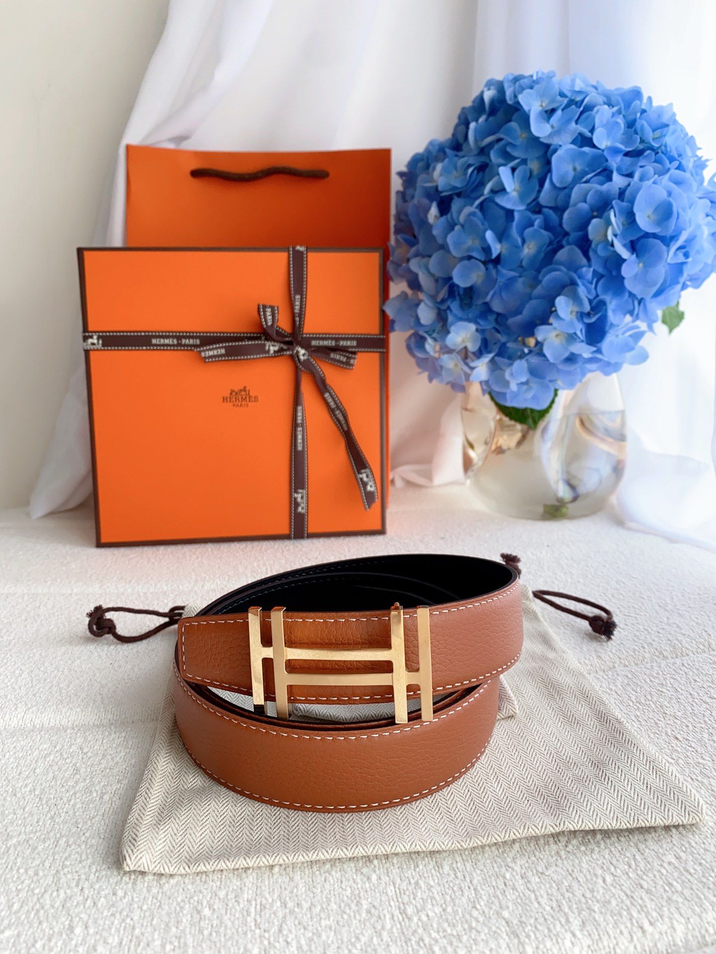 Hermès Male Leather Belt Cow Leather S-m