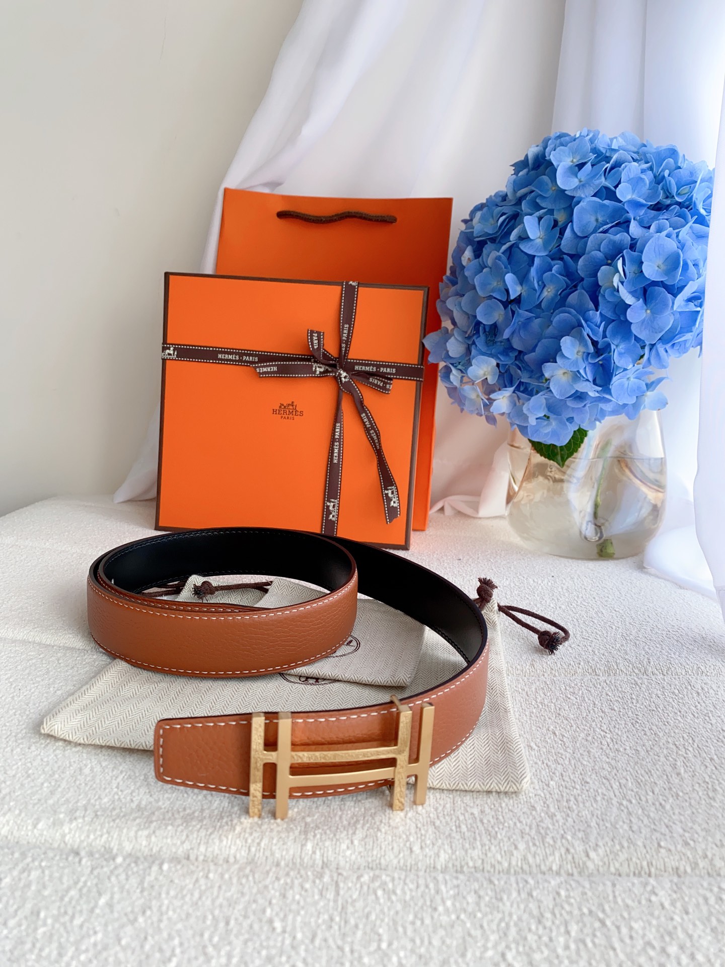 Hermès Male Leather Belt Cow Leather S-m