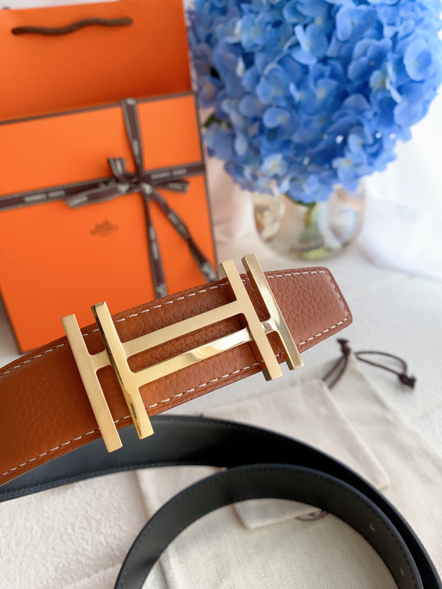 Hermès Male Leather Belt Cow Leather S-m