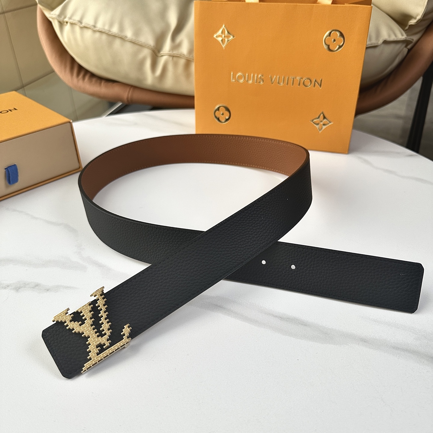Louis Vuitton Male Basic Belt Cow Leather S-l