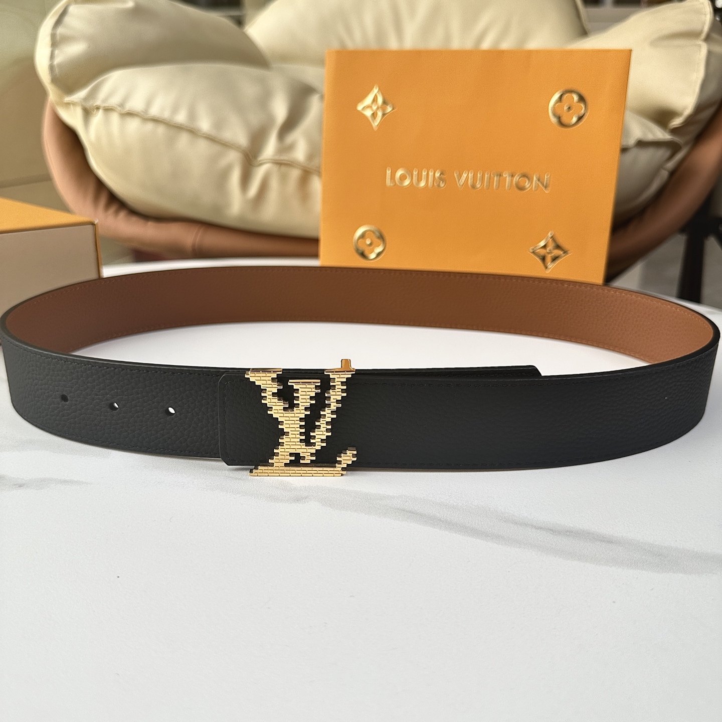 Louis Vuitton Male Basic Belt Cow Leather S-l