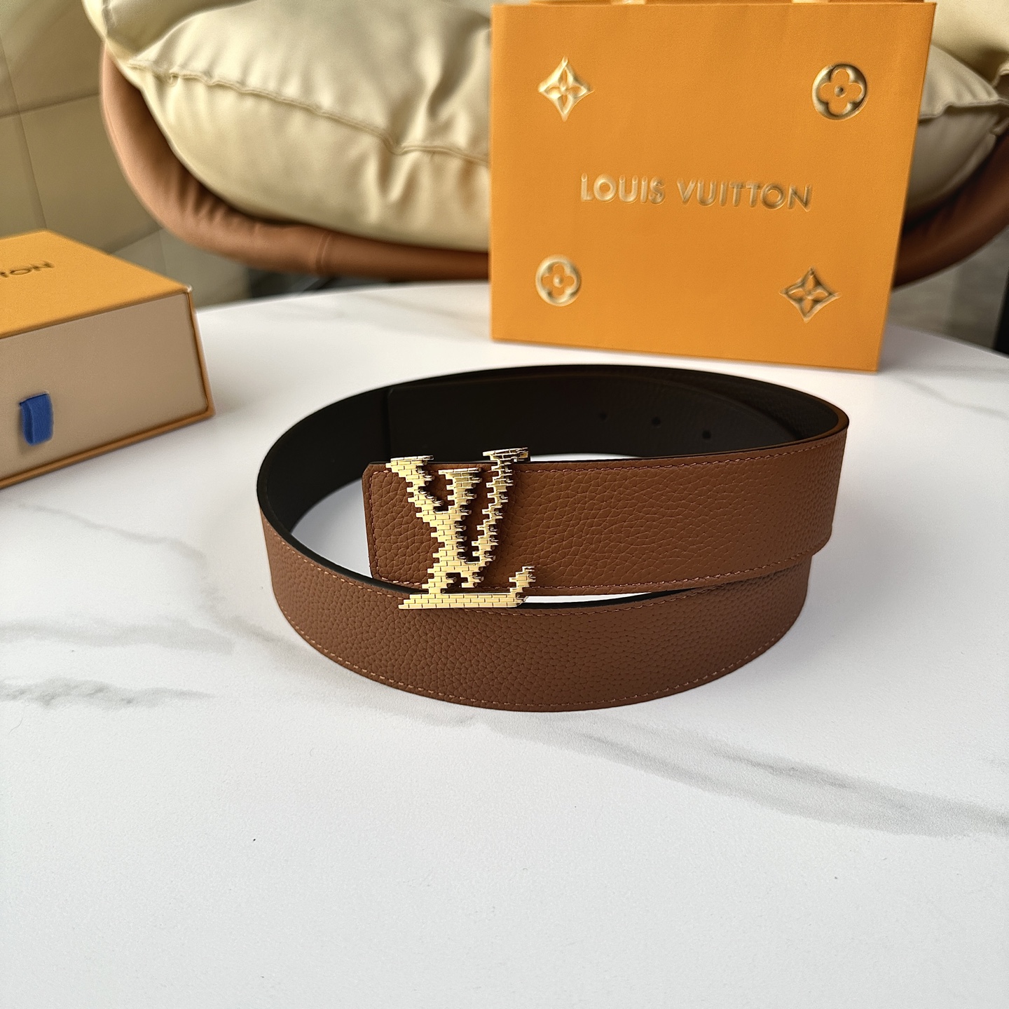 Louis Vuitton Male Basic Belt Cow Leather S-l