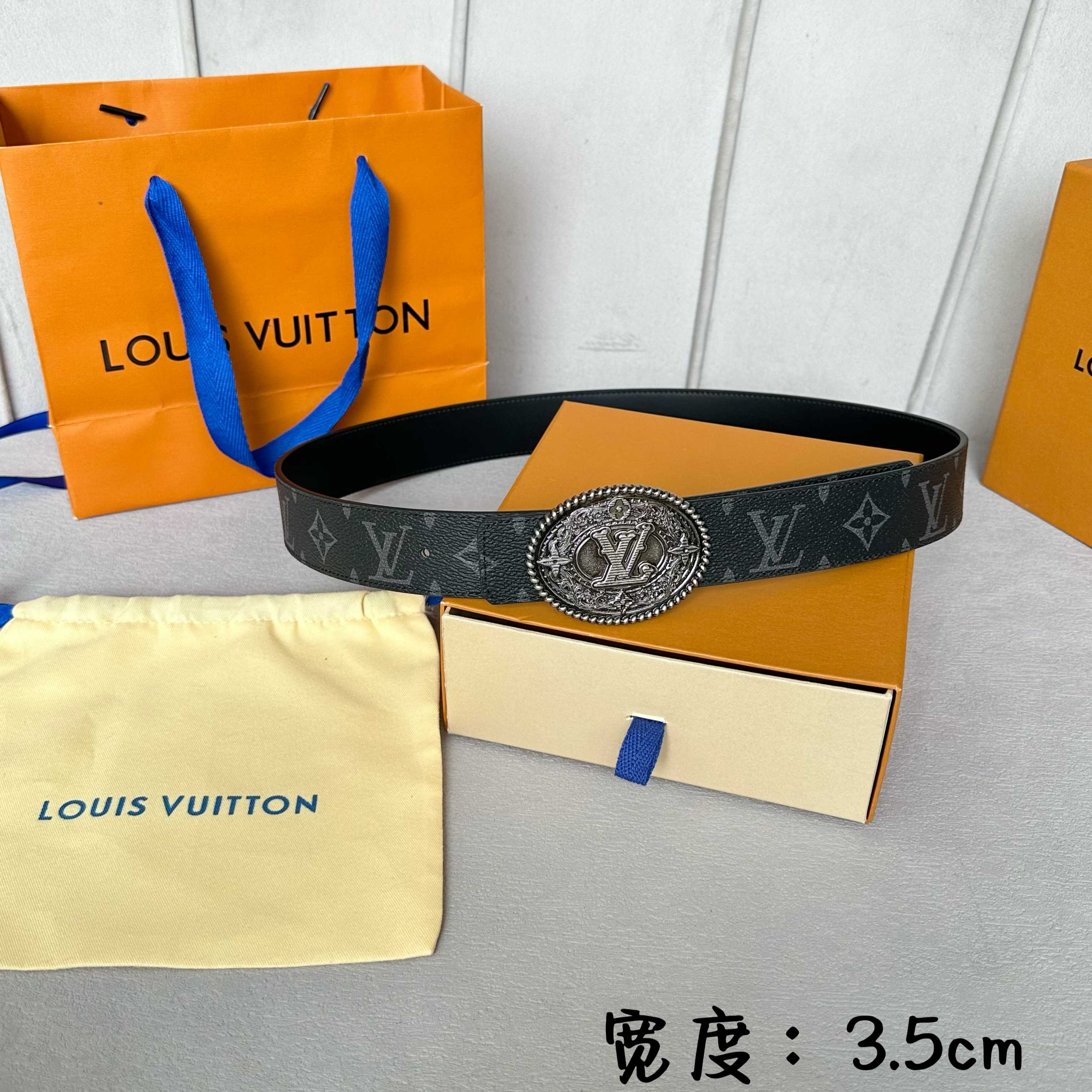 Louis Vuitton Male Basic Belt Cow Leather S-l