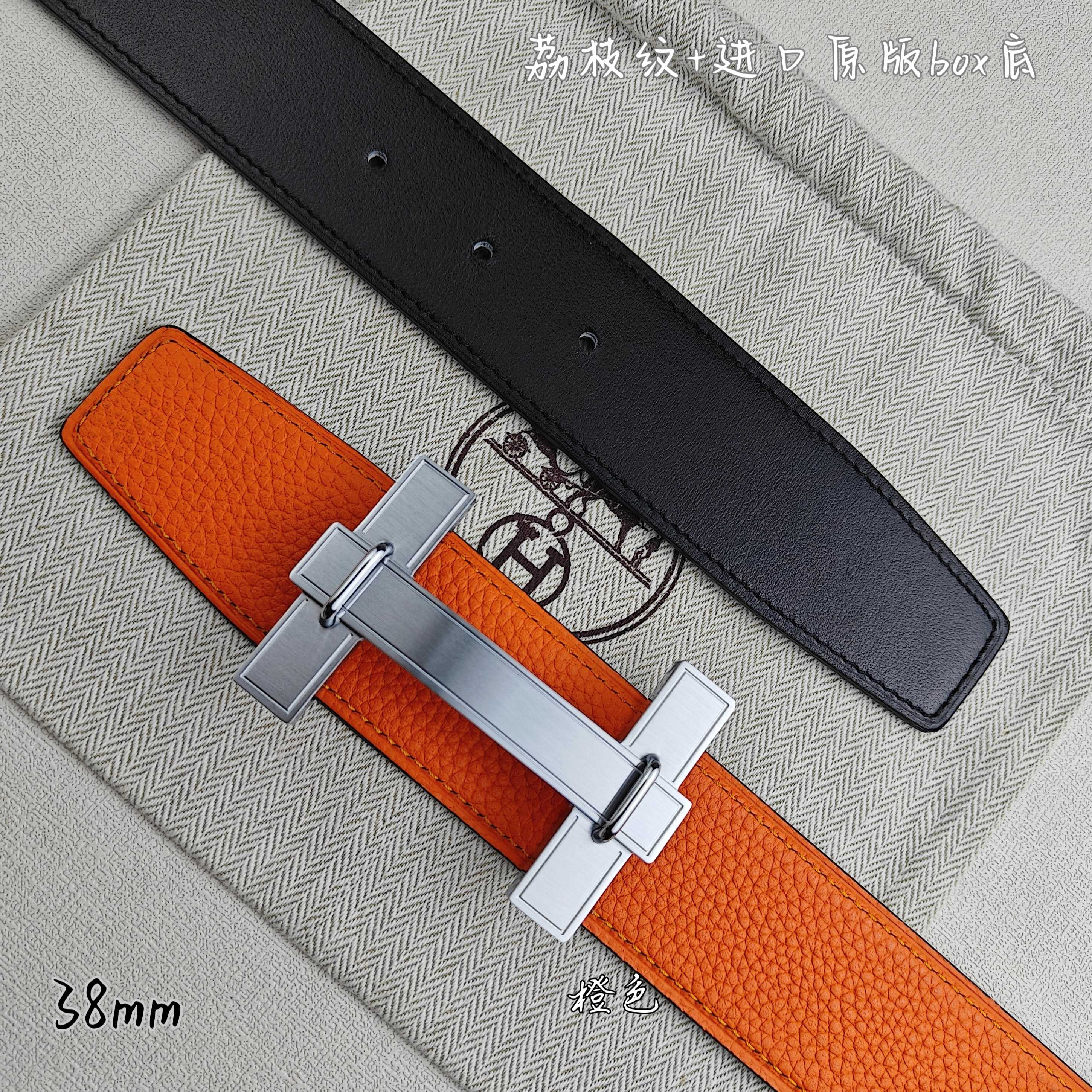 Hermès Basic Belt Top Grain Leather Black 38mm-m