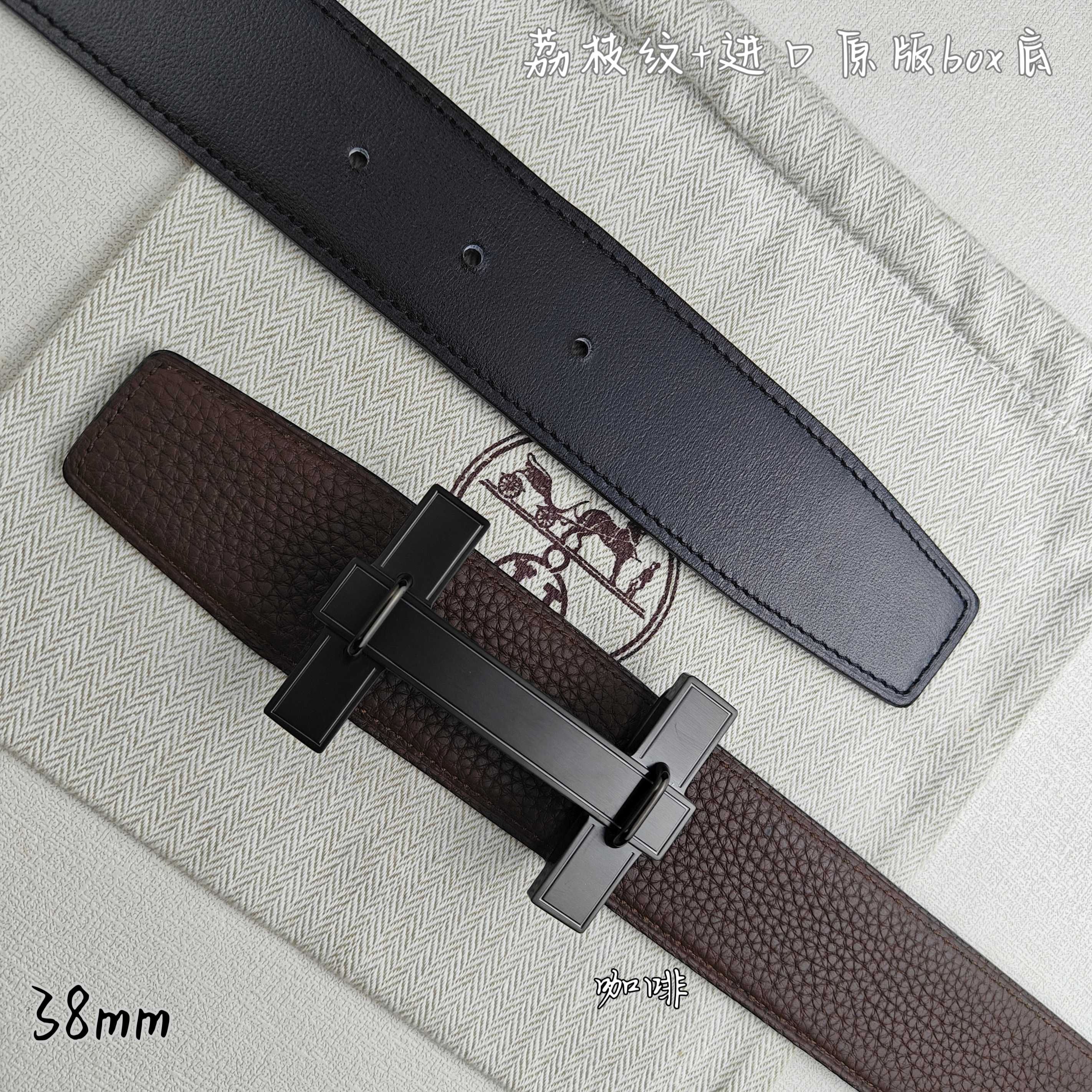 Hermès Basic Belt Top Grain Leather Black 38mm-m