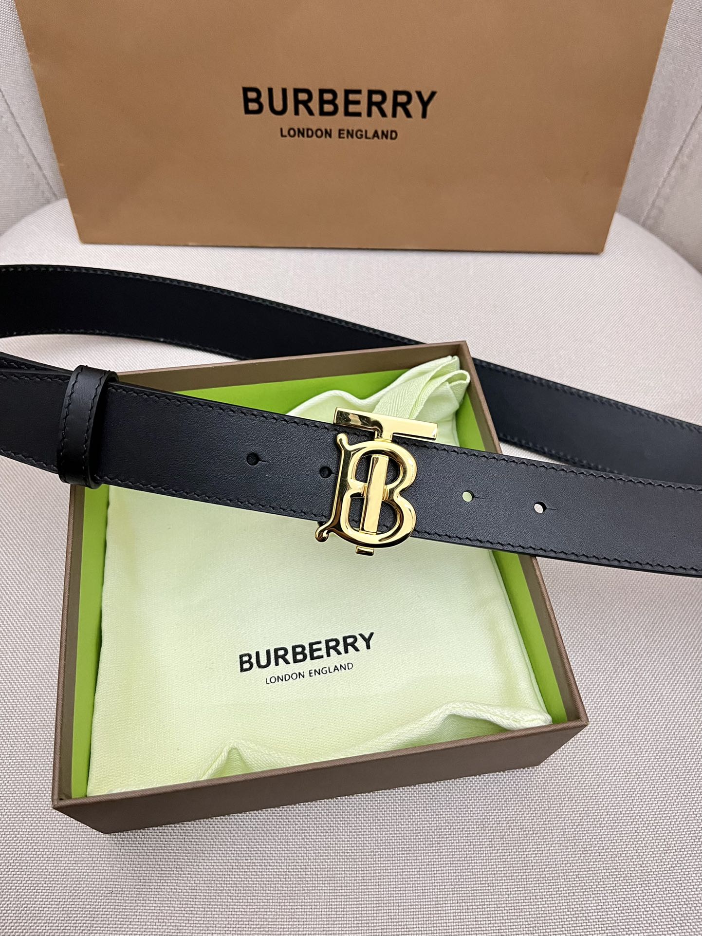 Burberry Male Leather Belt Top Grain Leather M