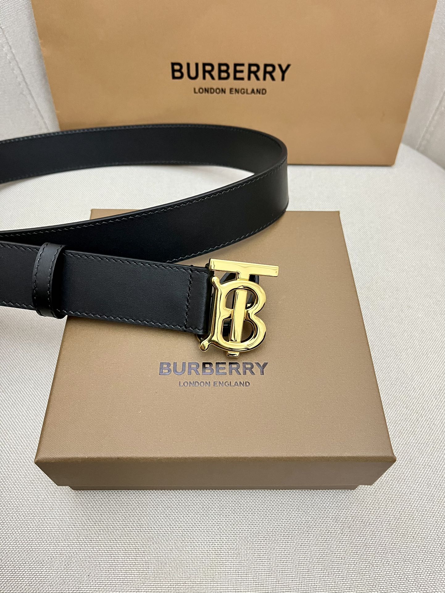 Burberry Male Leather Belt Top Grain Leather M
