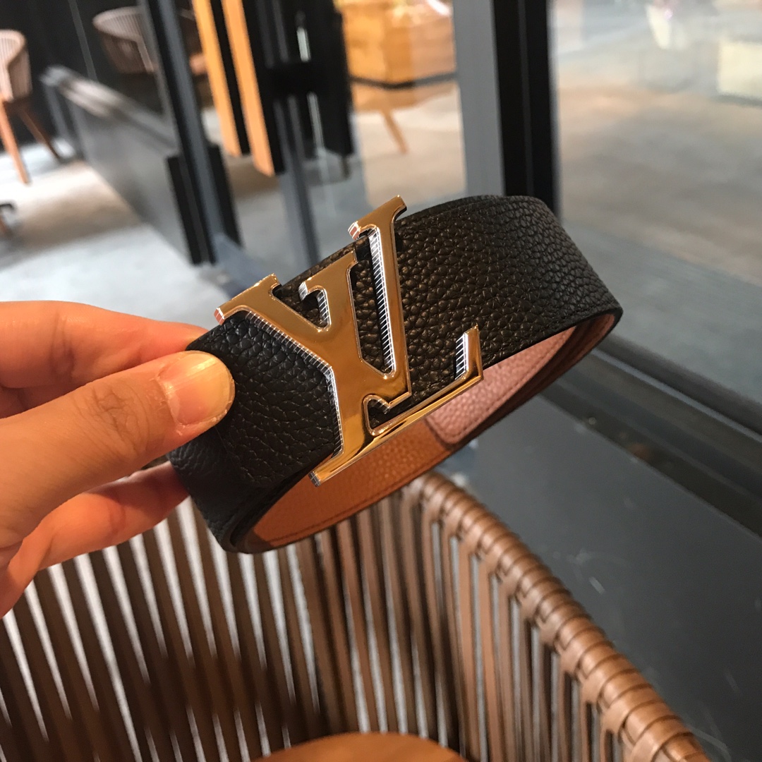 Louis Vuitton Male Leather Belt Cow Leather L