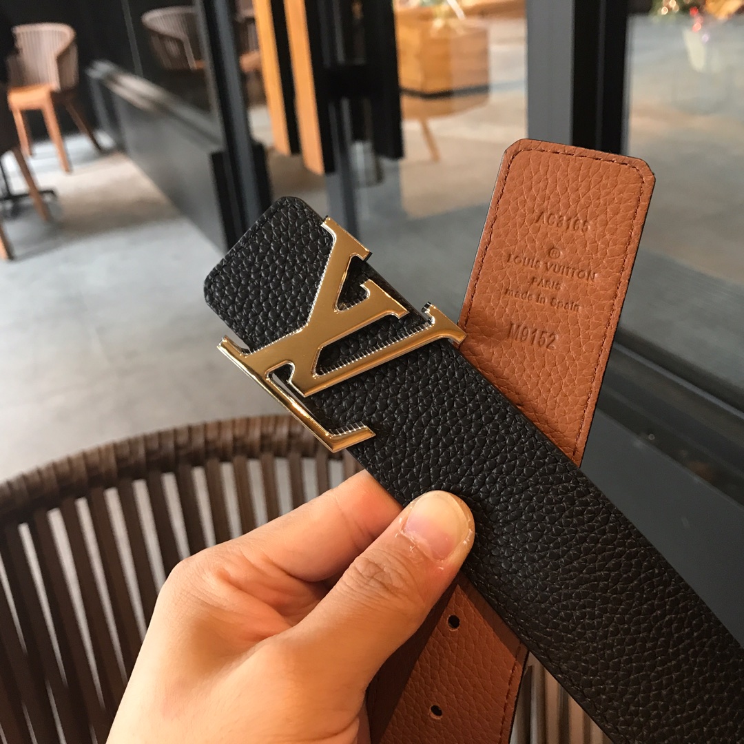 Louis Vuitton Male Leather Belt Cow Leather L